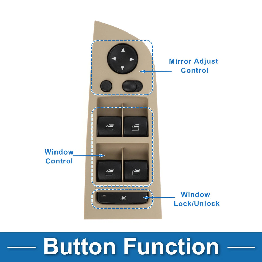 Power Window Switch for BMW 325i (2006–2006) Front Left Replacement
