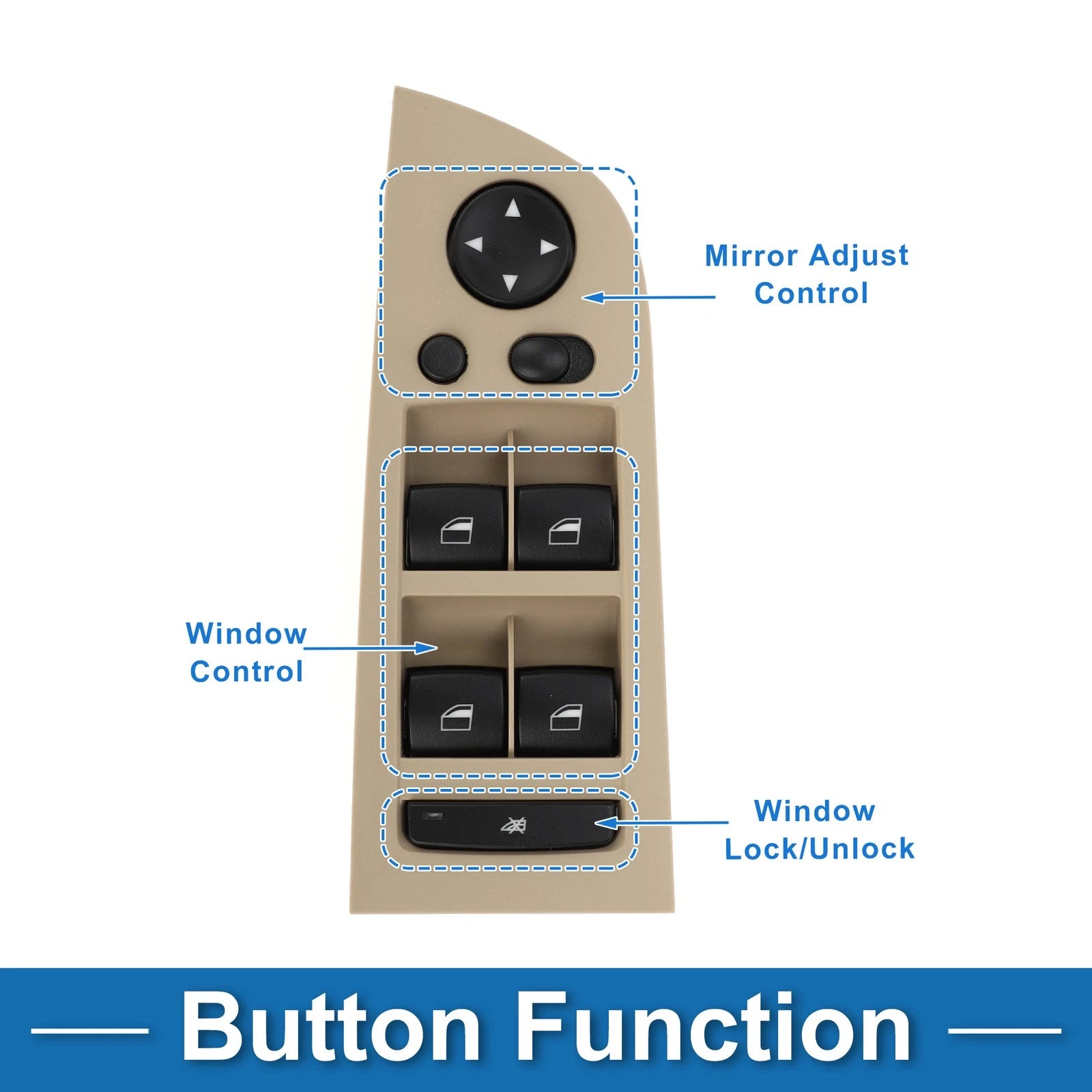 Power Window Switch for BMW 325i (2006–2006) Front Left Replacement