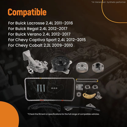 Engine Timing Chain Kit for Toyota Corolla 1.8L (2009–2015) Steel/Aluminum