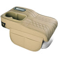 Leather Armrest Cushion with Storage & Cup Holder for Car