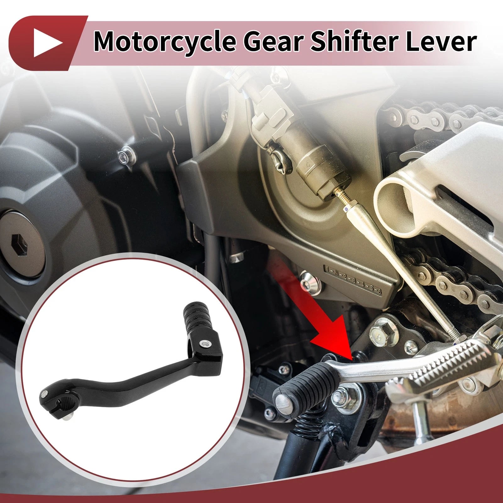 Folding Gear Shifter Lever for Honda CRF70 (2004–2020) Black