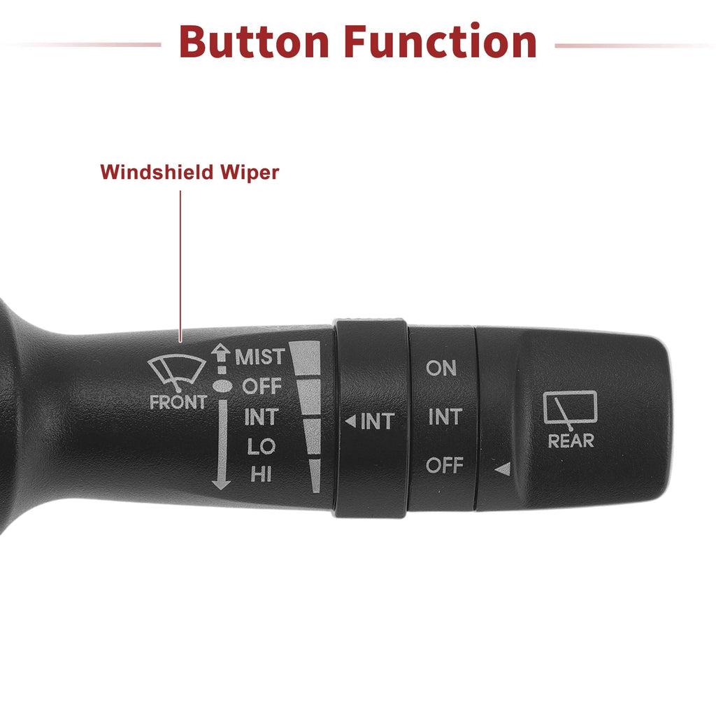 Windshield Wiper Switch for Kia Forte (2013–2016) No. 934202V050, WP601 Black