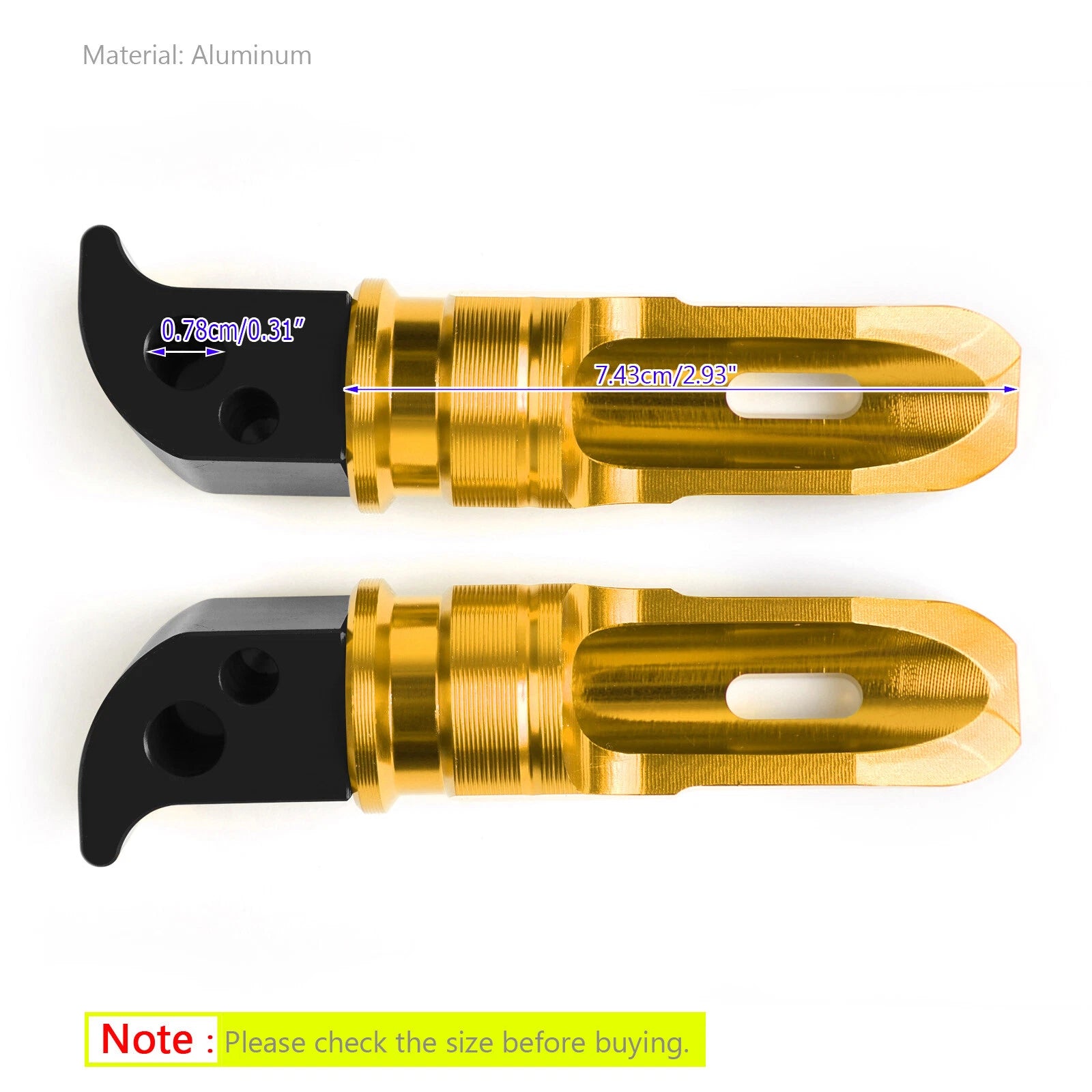 Rear Foot Pegs for Yamaha MT-10 FZ-10 MT-09 FZ-09 MT-07 FZ-07 YZF R3 R25 (2016–2023) Gold T9