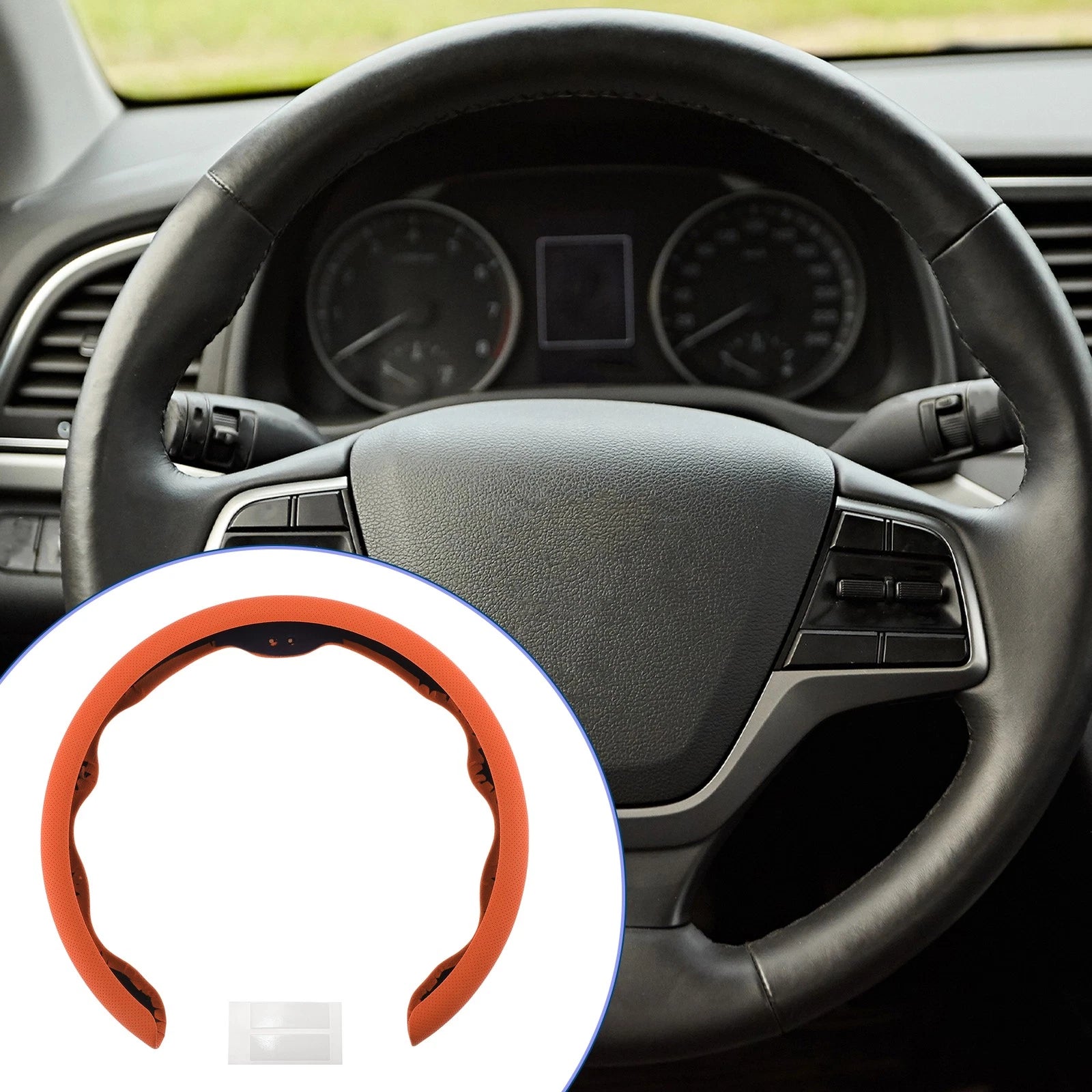 Steering Wheel Cover for Universal Fit (14.96", Orange)