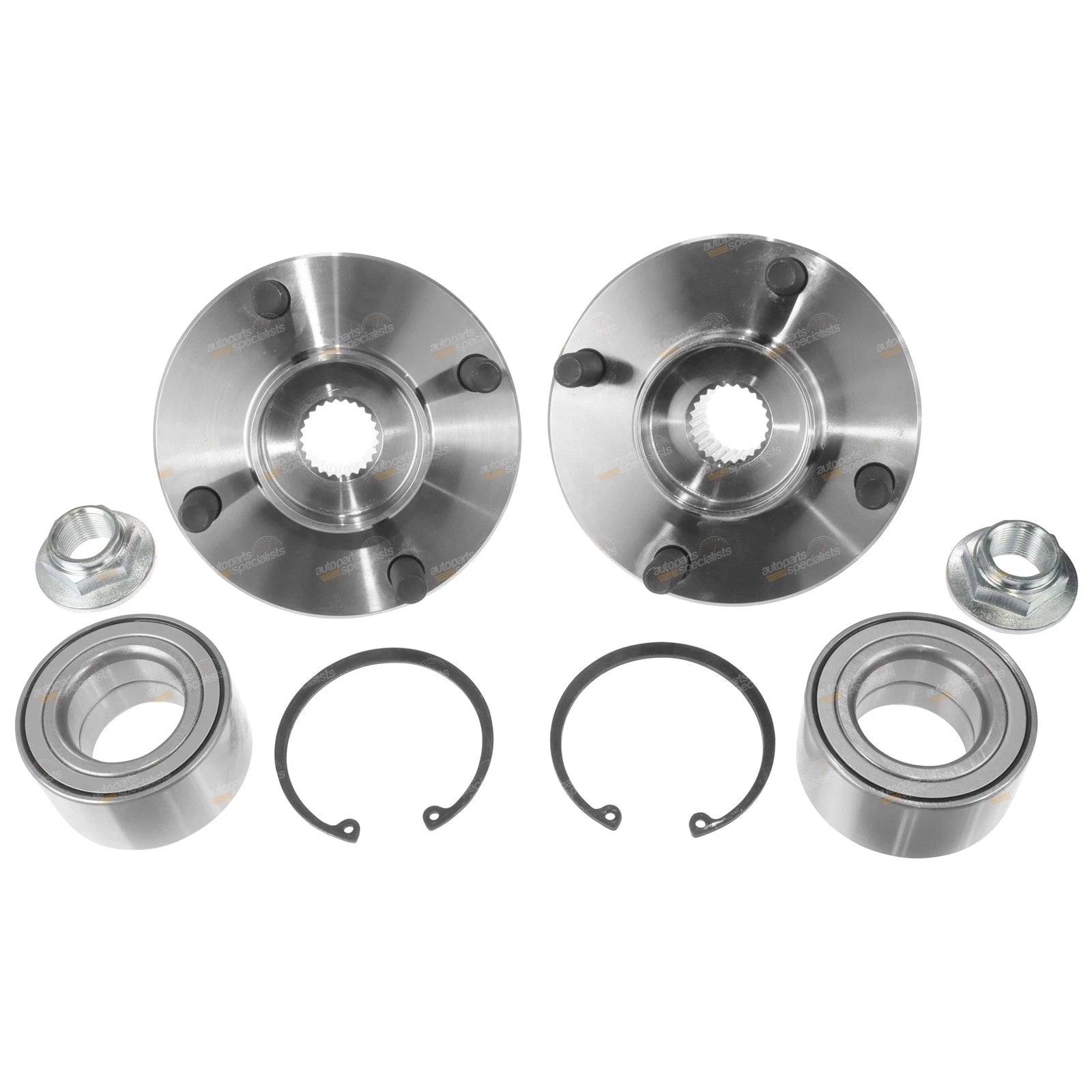 2x Front Wheel Bearing Hubs for Ford Focus (2002–2005) ABS