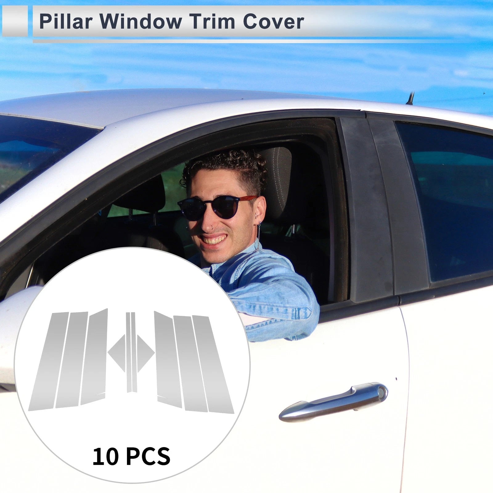 10 Pcs Door Pillar Window Trim Replacement for Mazda CX-5 (2012–2016)