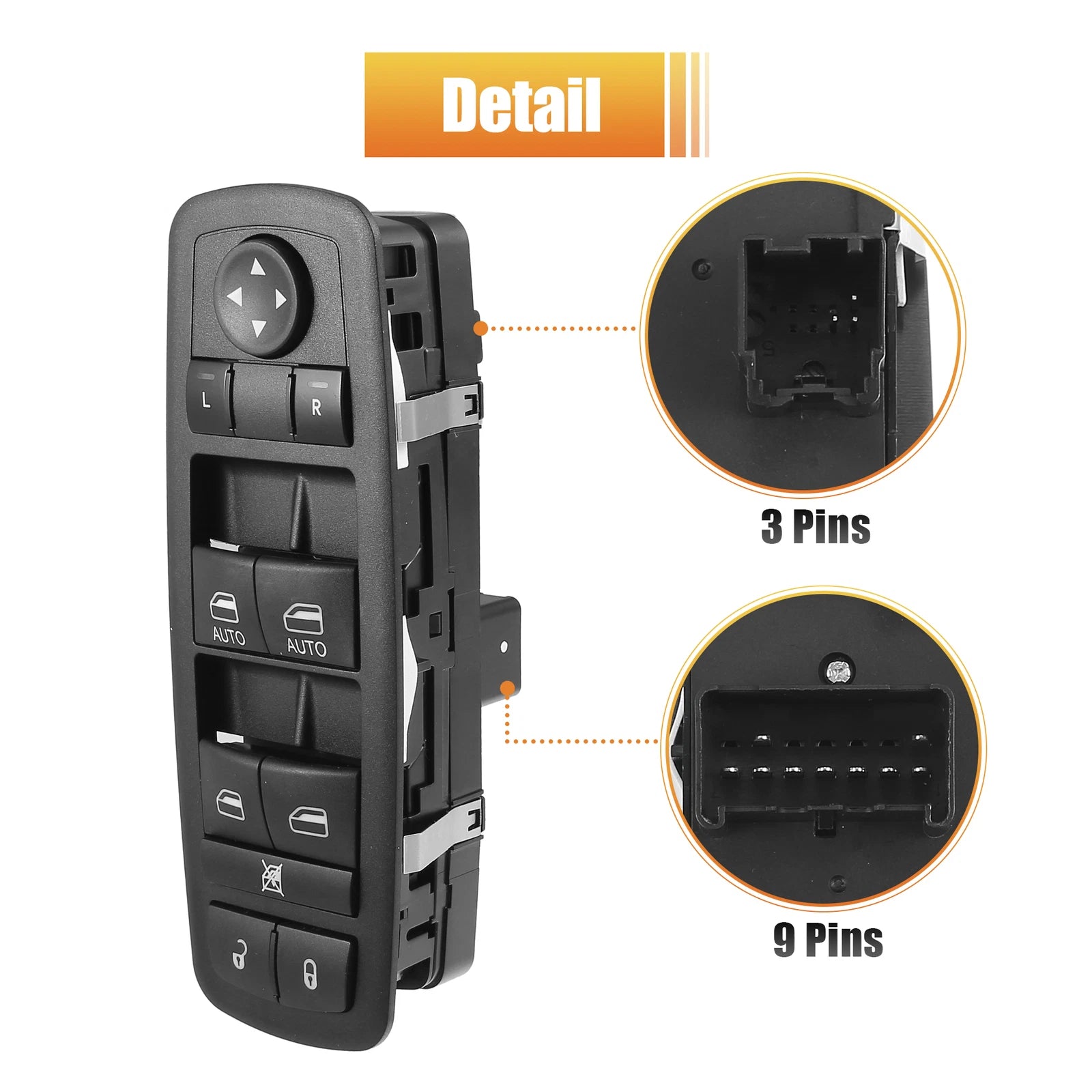 Power Window Switch for Ram 1500 2500 3500 (2014–2015) 68212783AB