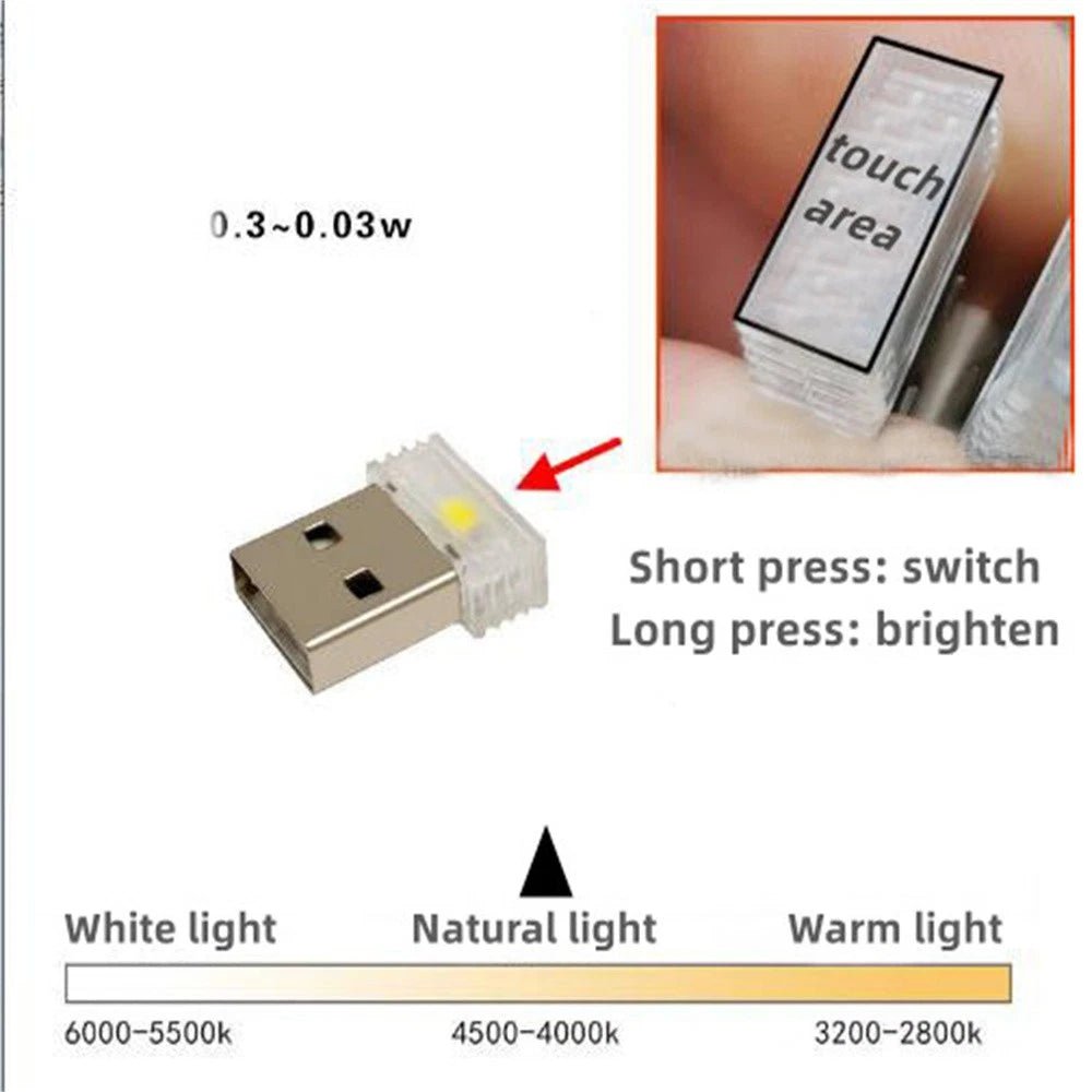 LED Portable USB Night Light with Dimmable Touch Switch (2010–2023)