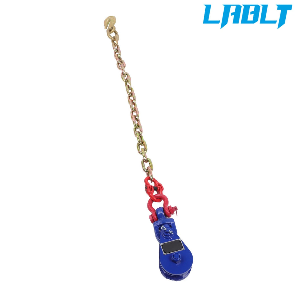2X Snatch Block W/G80 Chain 3" Sheave for Winch Towing Rope