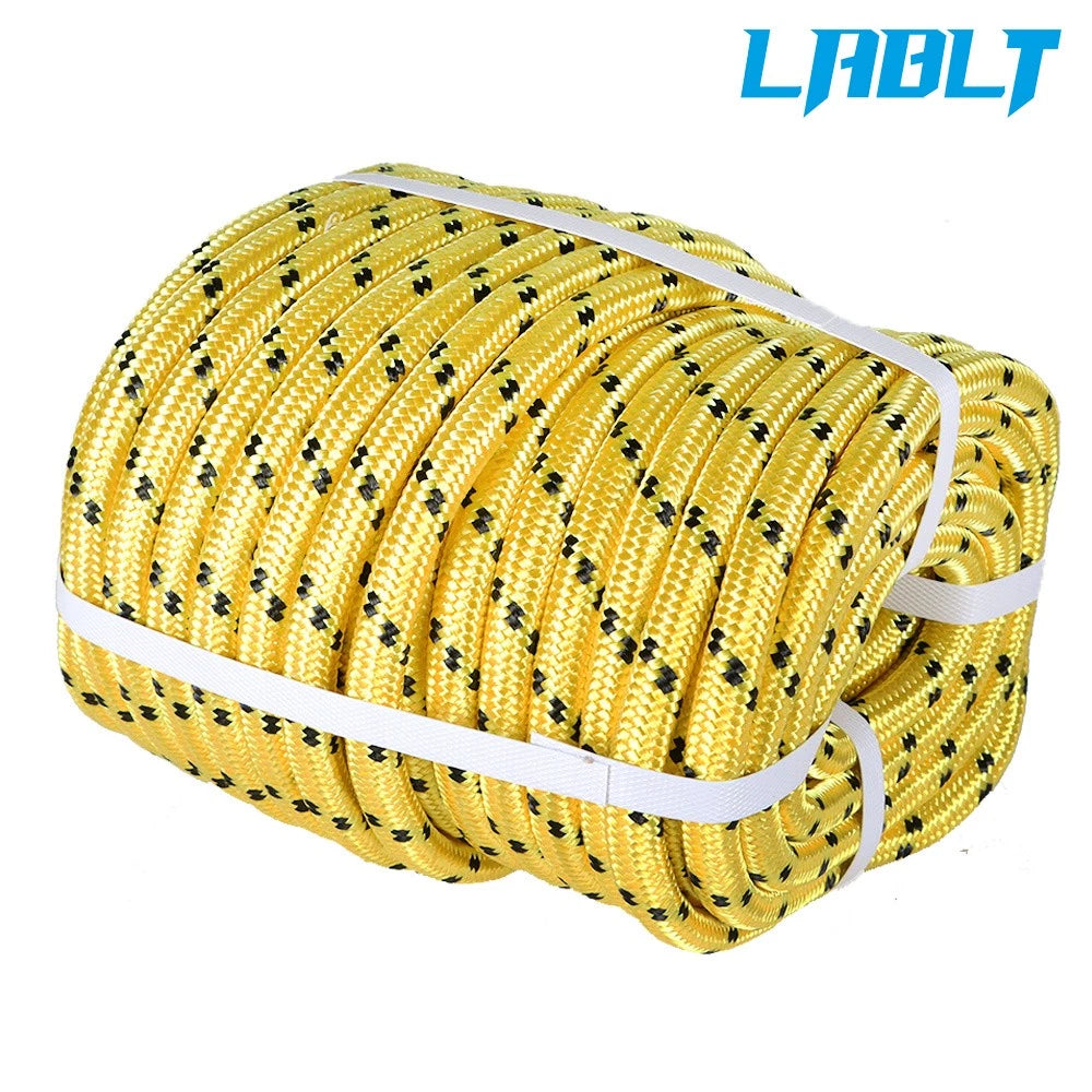 1/2" × 100' Yellow Double Braid Polyester Rope 5500Lbs Bull Rope