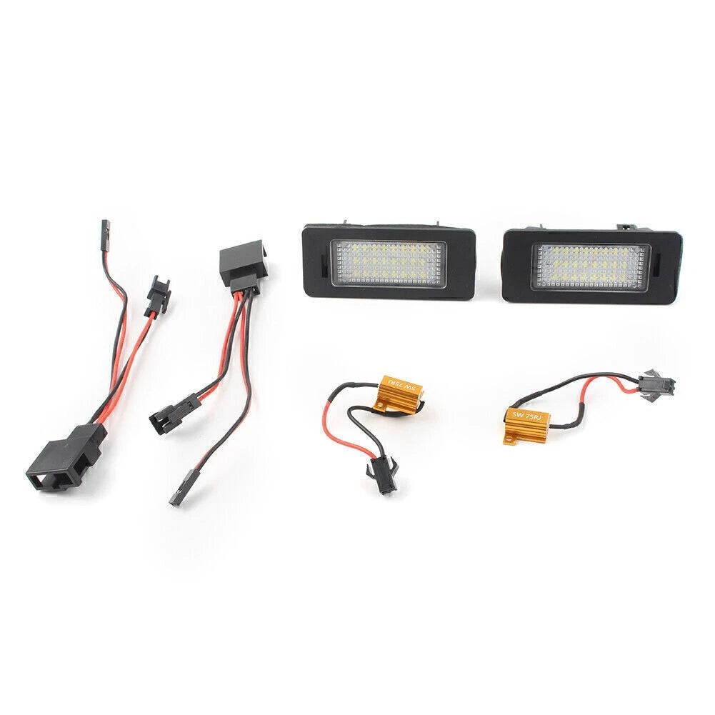 2X LED License Plate Lamps Decoder for Porsche Cayenne Touareg (2018)