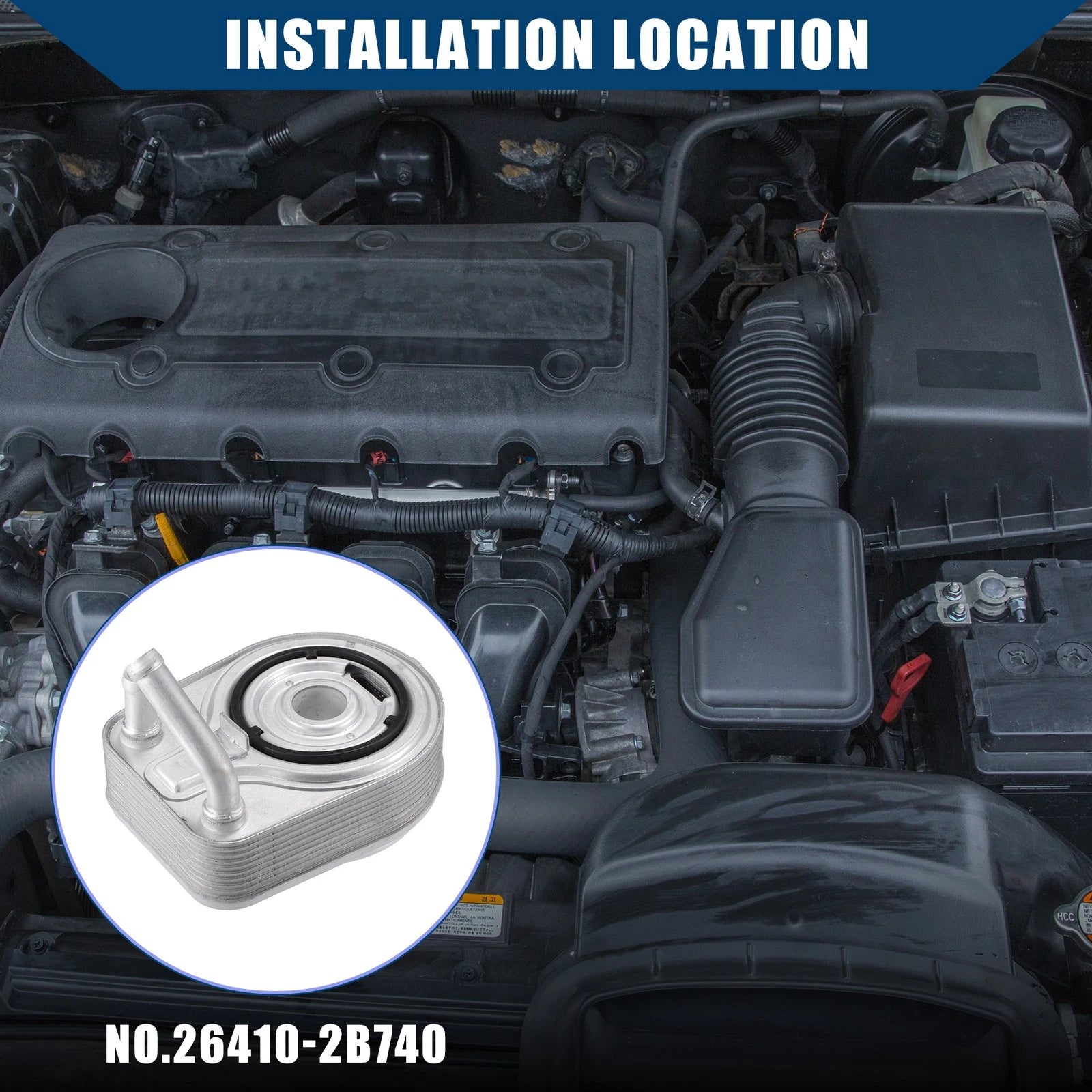 Engine Oil Cooler Replacement for Hyundai Elantra (2015–2019) Durable Metal