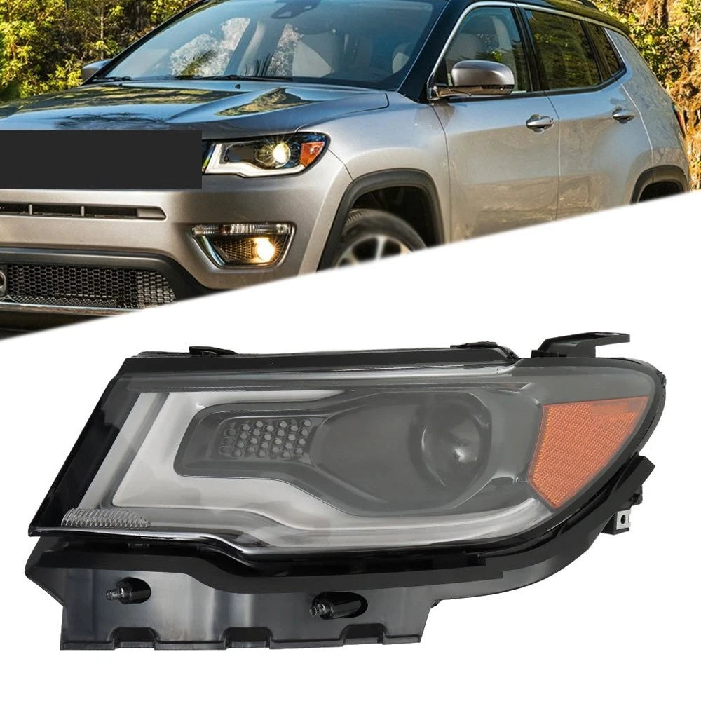 Headlight Driver Side for Jeep Compass (2017–2021) HID Xenon LED DRL Projector