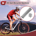 Bicycle Spokes 185mm Set 38 for 13G Carbon Steel Silver Tone (1 Count)