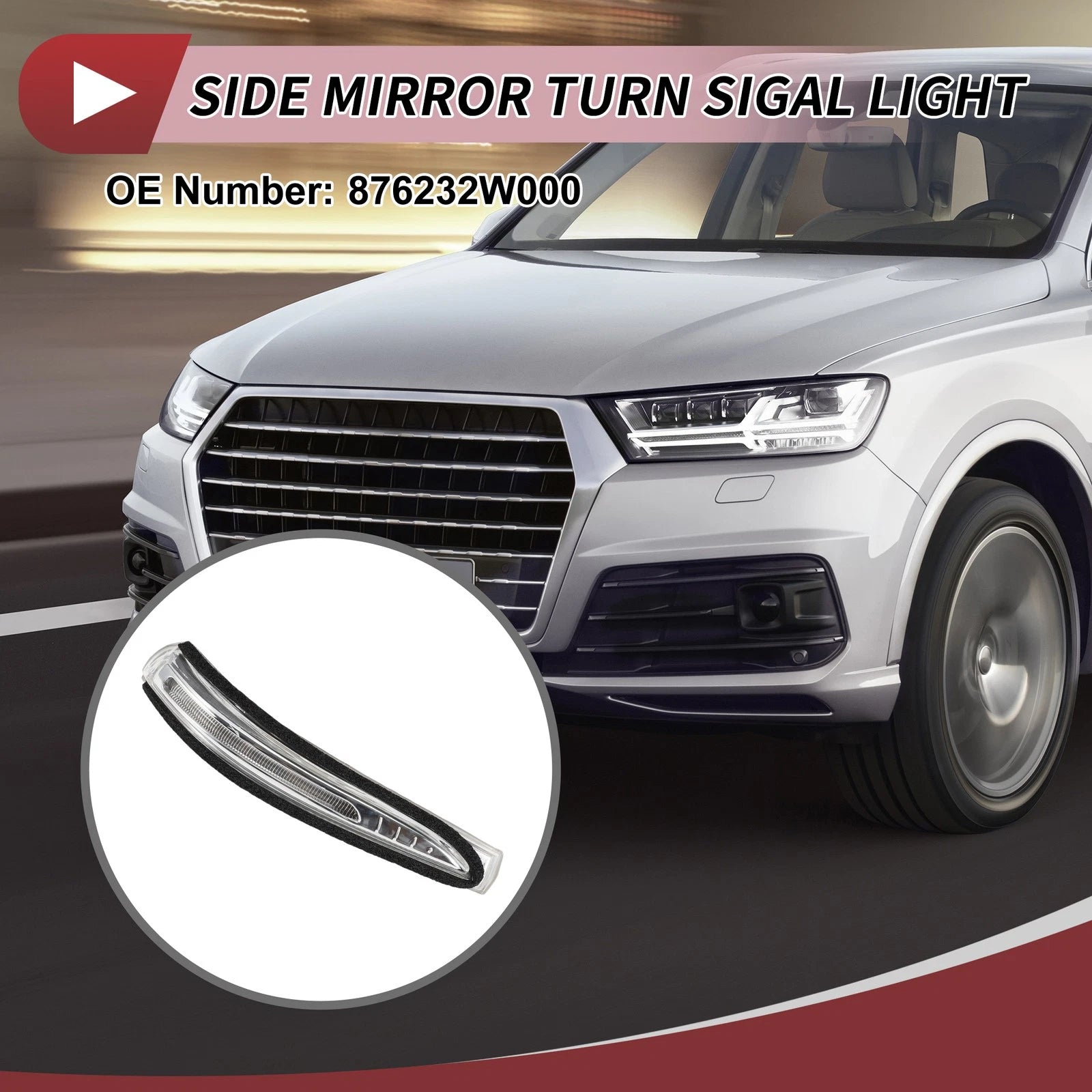 Mirror Turn Signal Light Right LED Replacement for Hyundai Santa Fe (2013–2016)