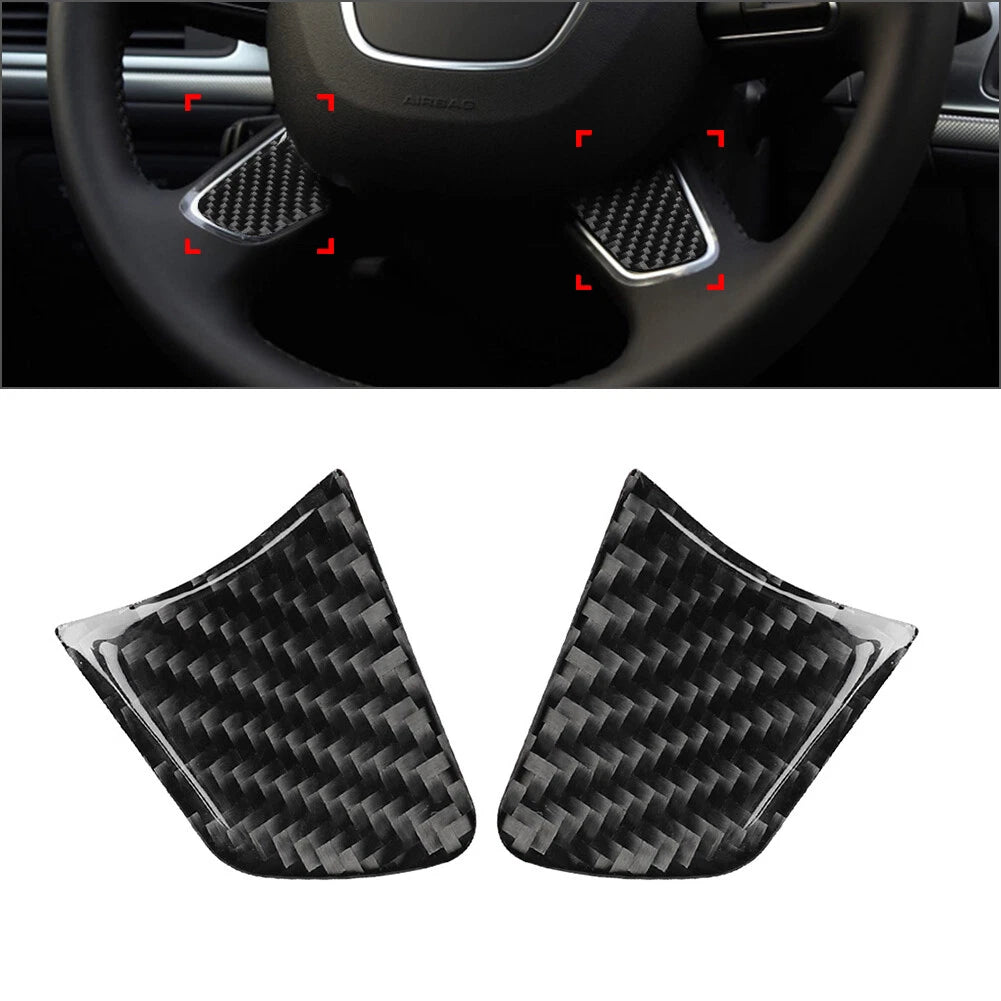 Carbon Fiber Steering Wheel Panel Trim for Audi A6 A7 (2012–2018)