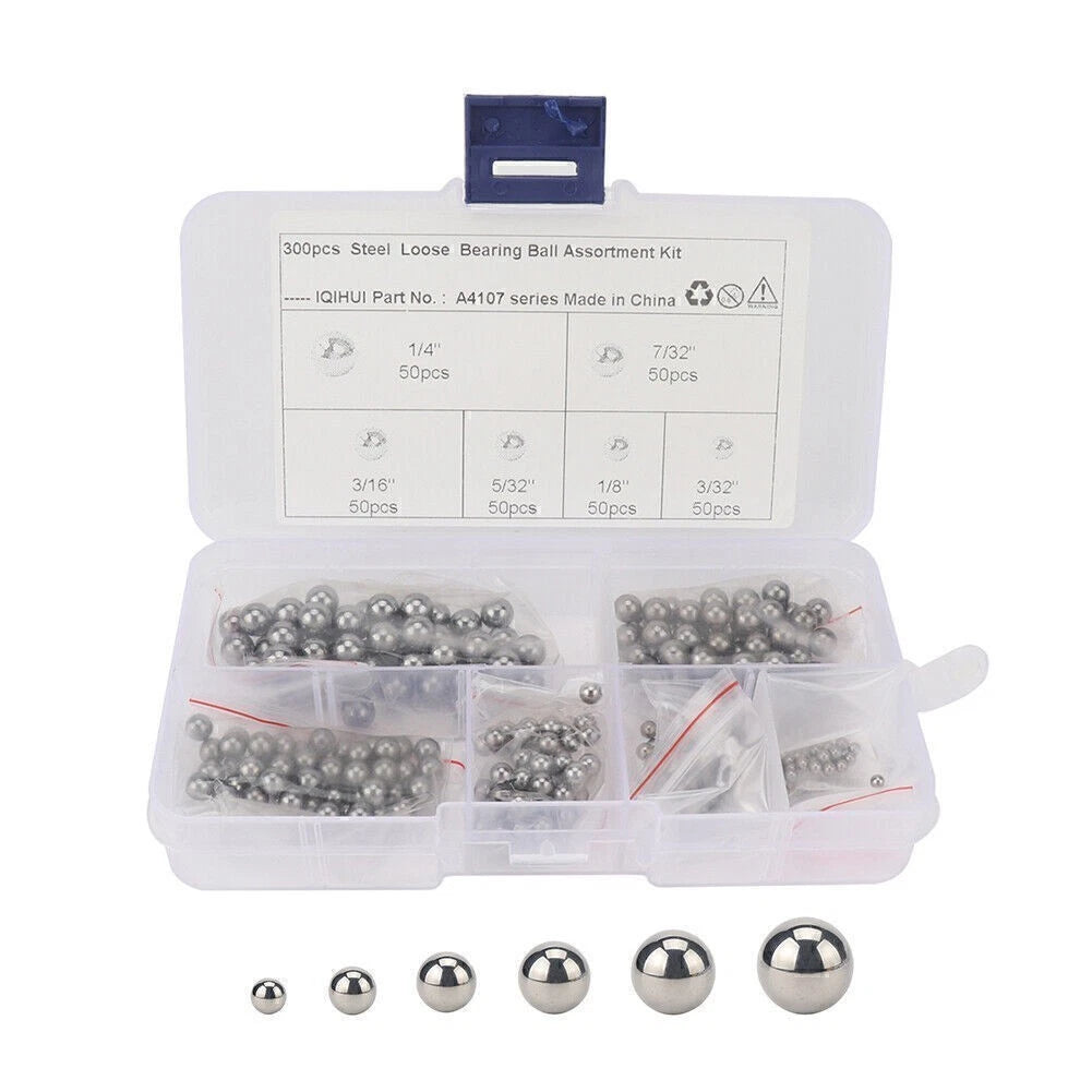 Assorted Loose Bicycle Bearing Balls Set (1/8", 3/32", 5/32", 3/16", 7/32", 1/4")