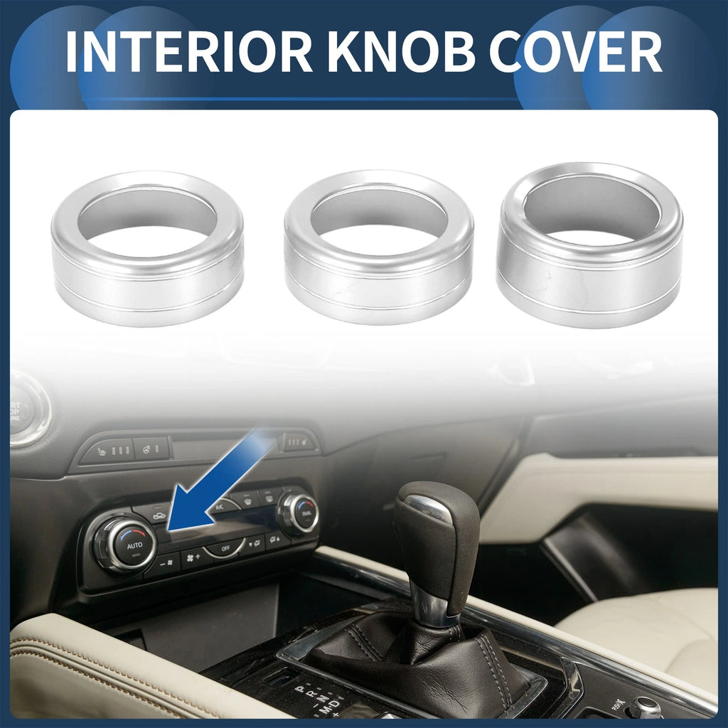 AC Media Switch Knob Cover Ring for Mazda 3 Touring (2017–2018) 3 Pcs