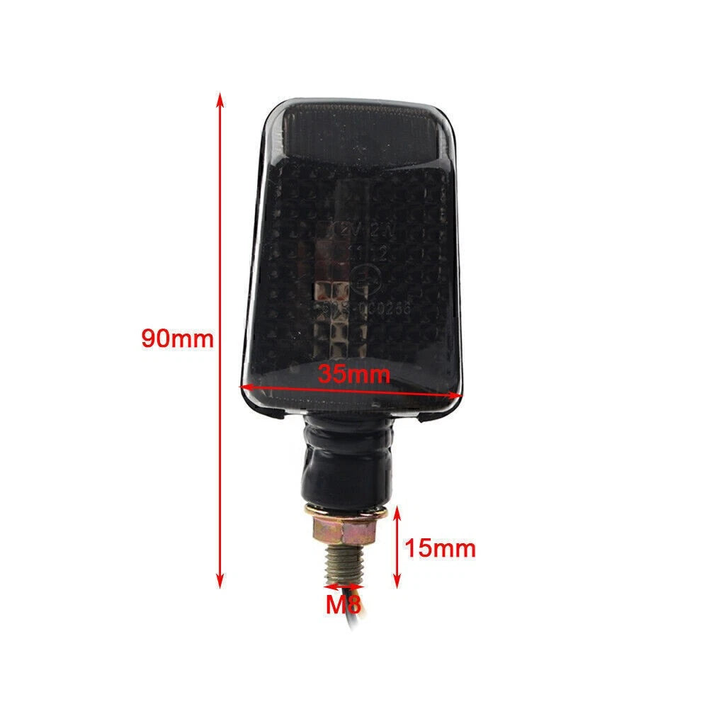 Pair Motorcycle 8mm Amber Bulb Turn Signal Indicator Lights Black Universal 12V