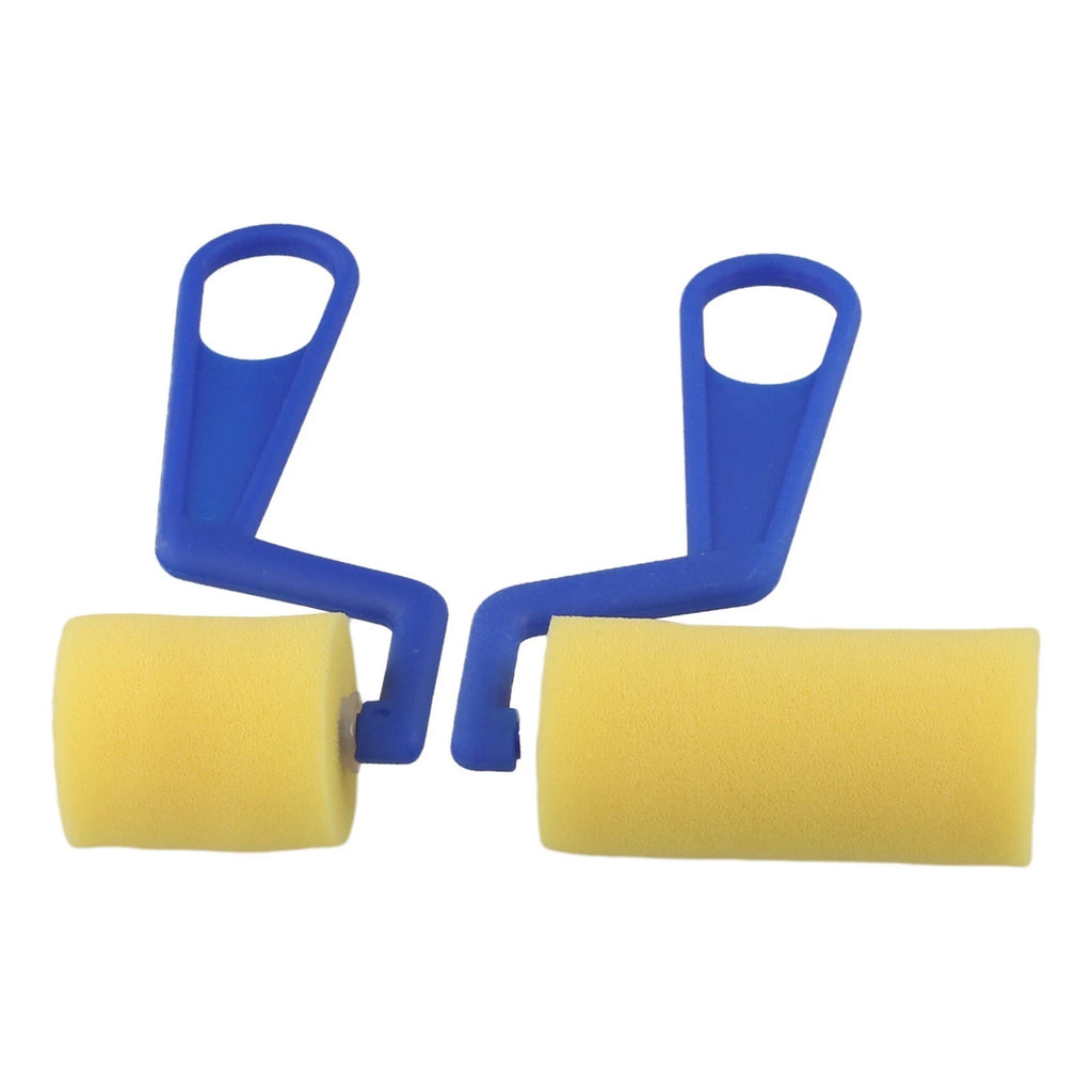 2X Yellow Sponge Roller Brush Set for Kids' Art Craft Projects
