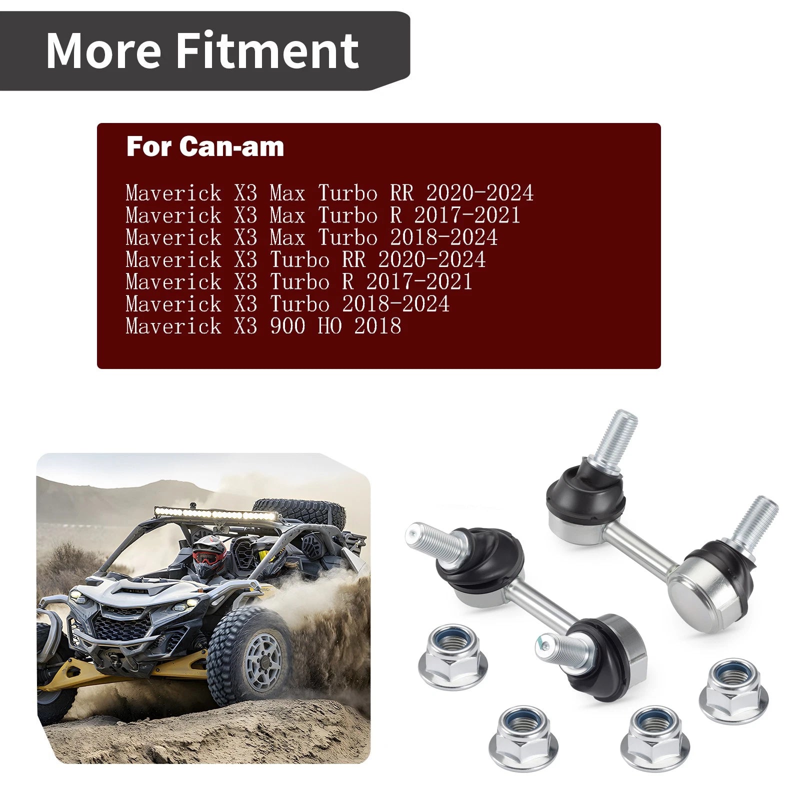 Front Stabilizer Bar End Links for Can-Am Maverick X3 Max Turbo RR 900 (2017–2024)