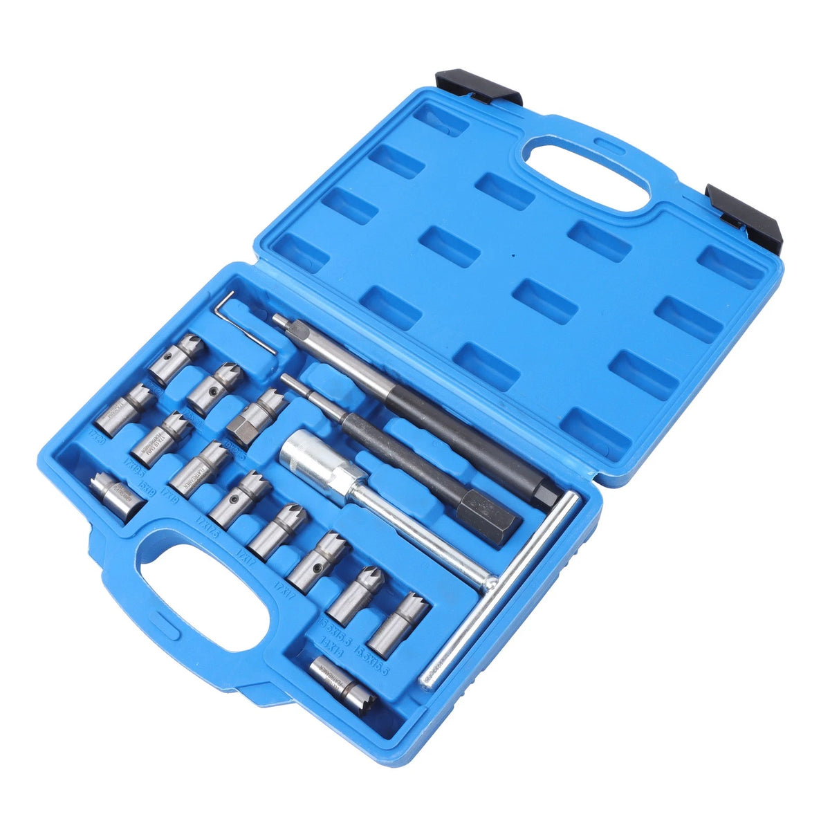 17Pcs Diesel Injector Seat Cutter Cleaner Tool for Universal Use