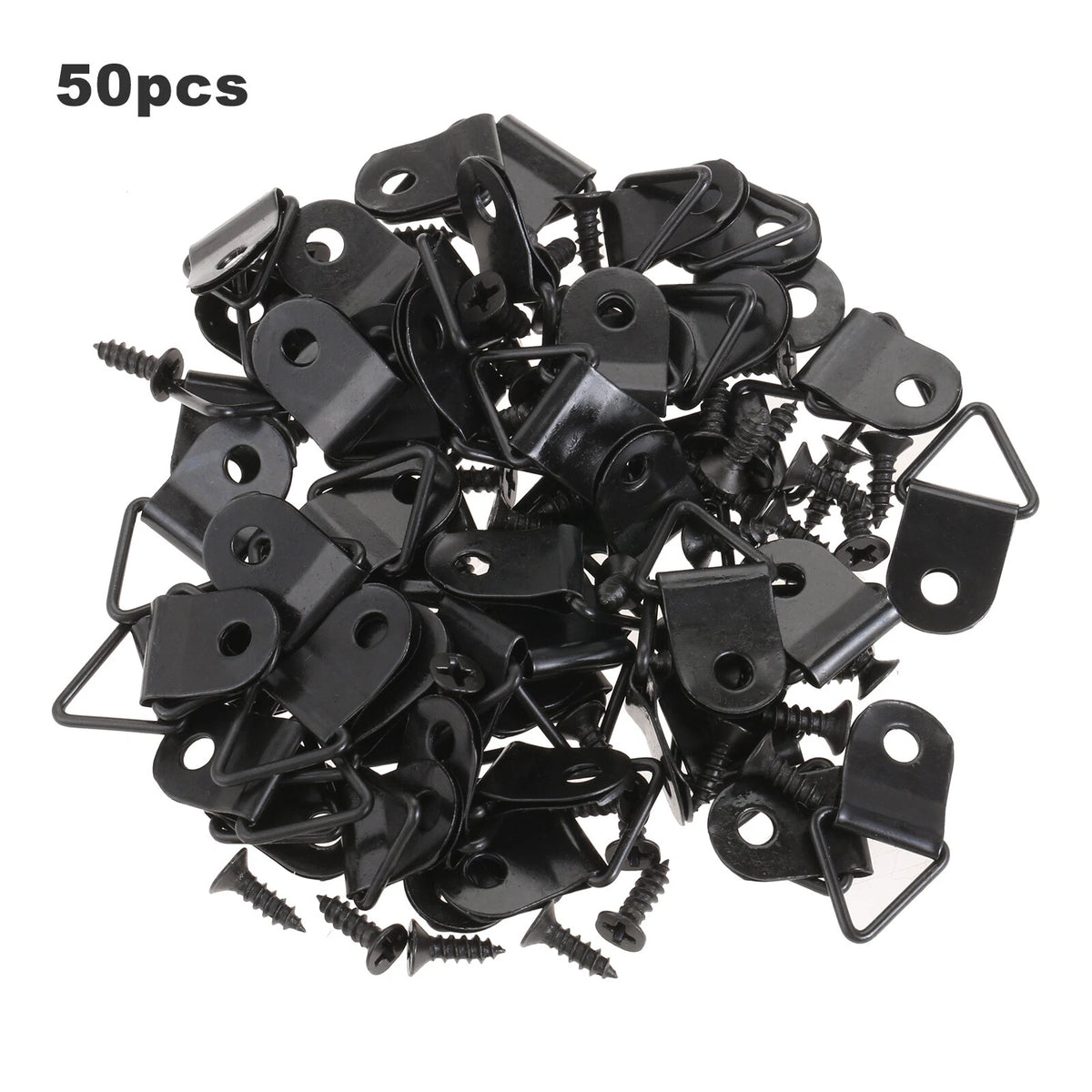 50Pcs Small Triangle Ring Picture Frames Hanging Photos Paintings Artwork Hooks