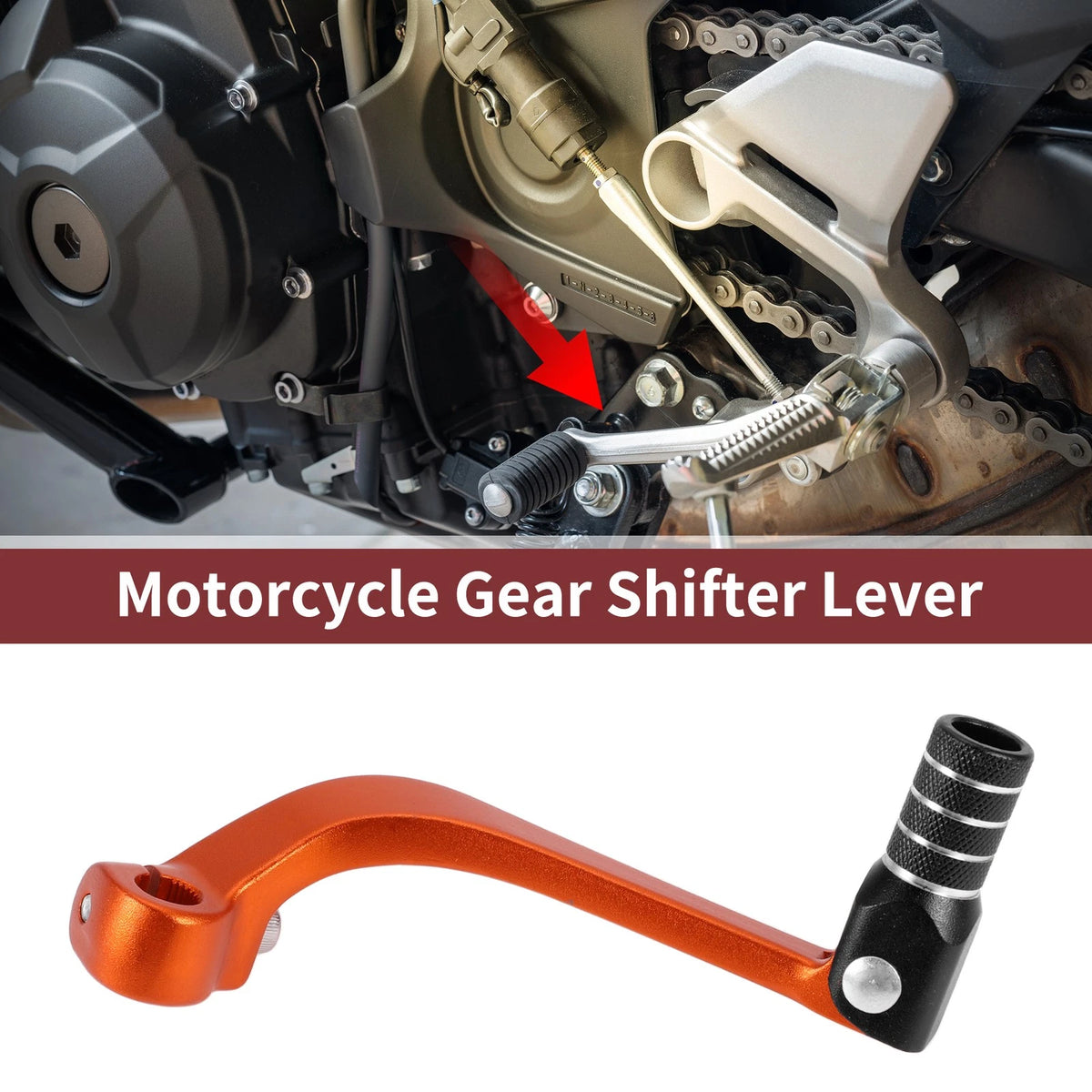 Folding Gear Shifter Lever for Honda CRF110F (2013–2018) Orange Black