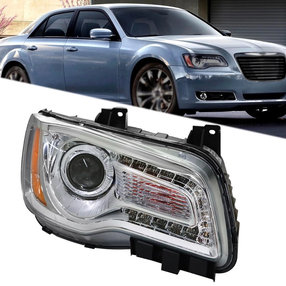 Headlight for Chrysler 300 (2011–2014) Chrome Passenger Side Halogen