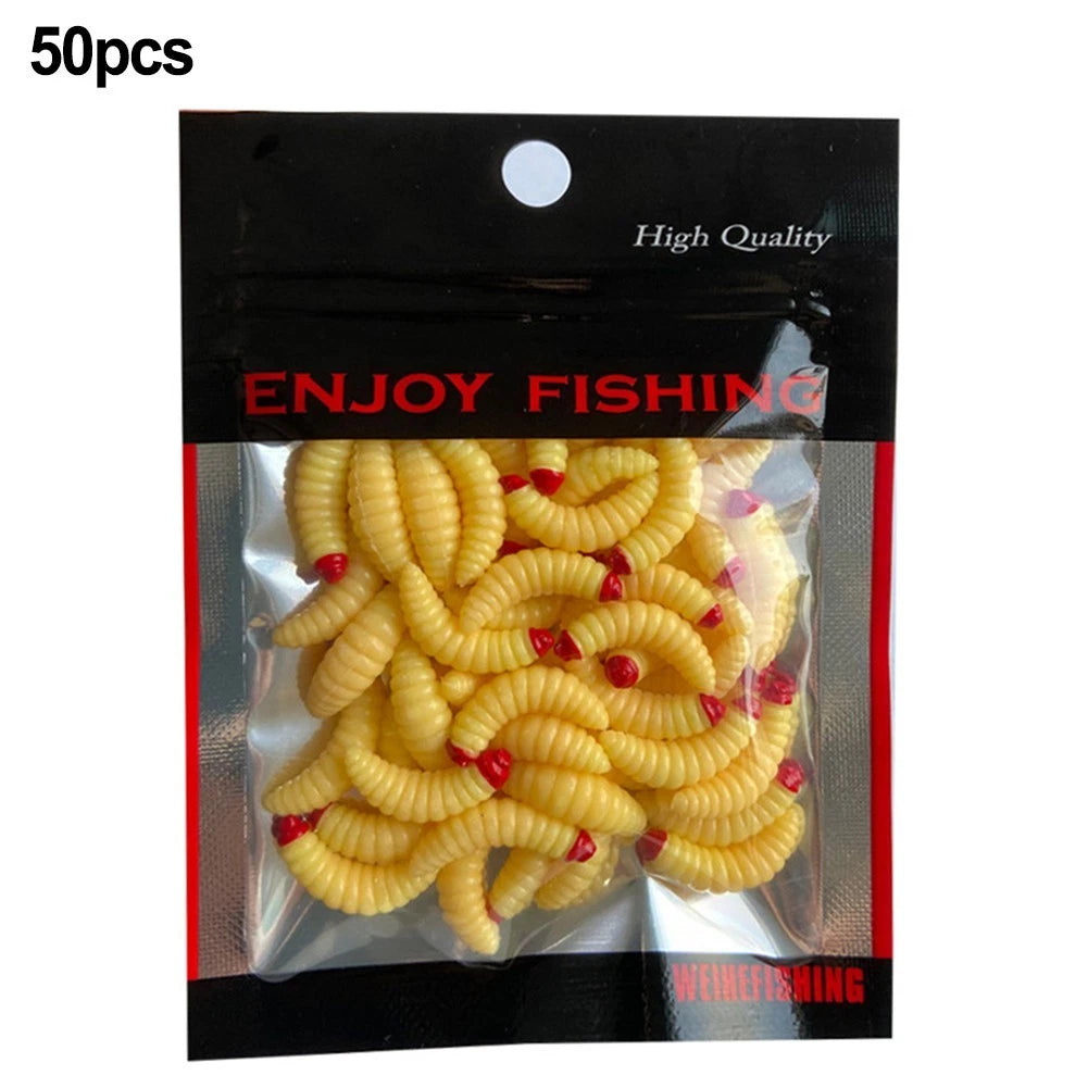 Set of 4 Realistic Shape Fishing Baits Dipped Head Bread Worms