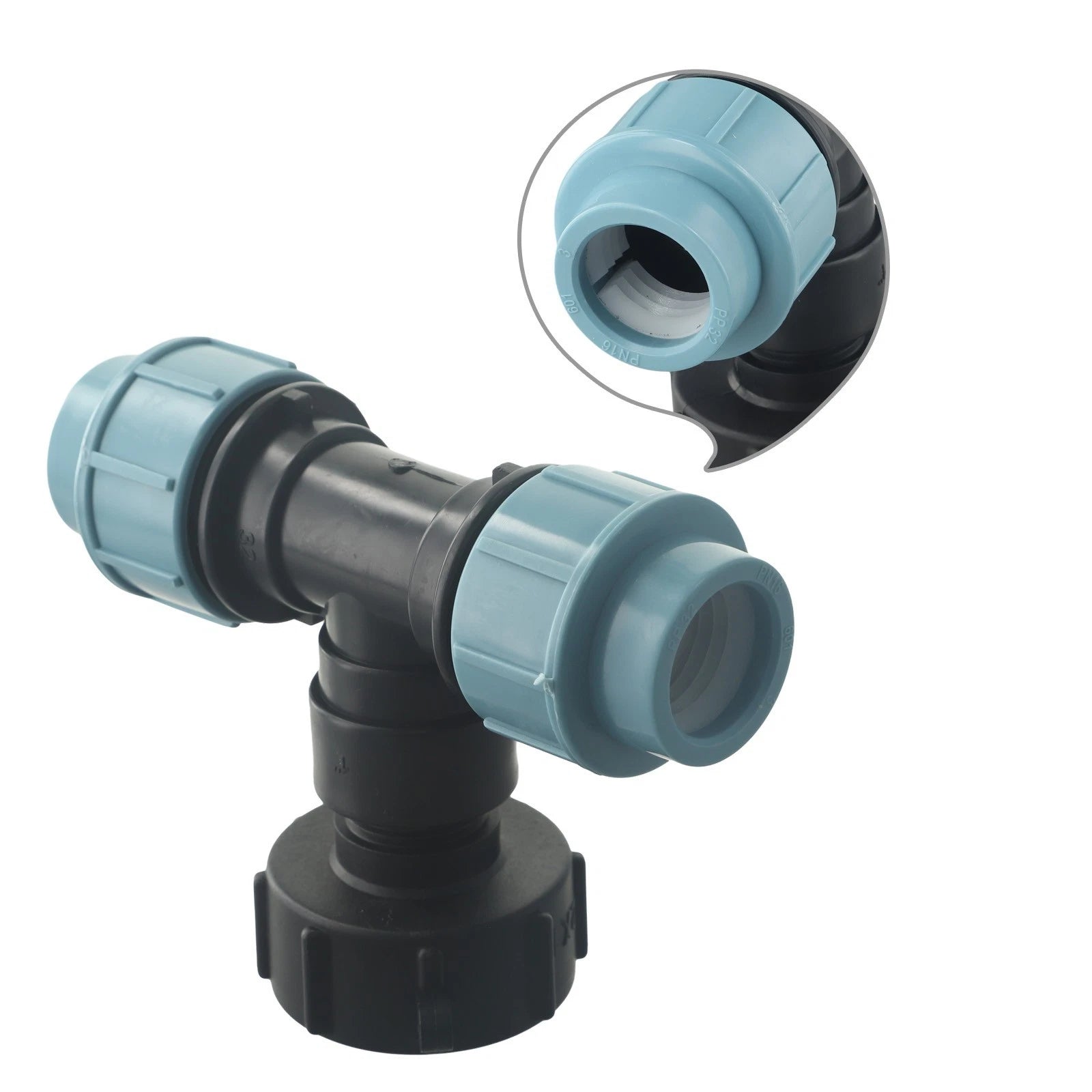 60mm Female Thread to 20/25/32mm PE Pipe Connector