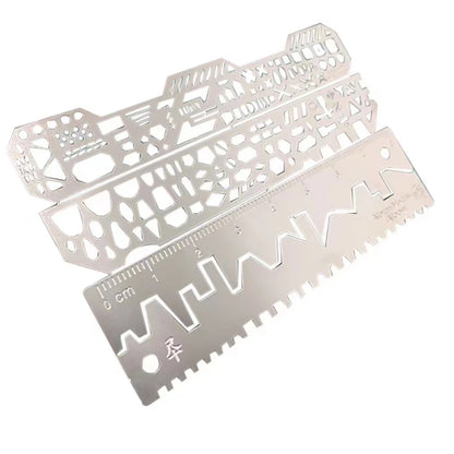 4Pcs Drill Scribe Line Templates Ruler for 1/100 1/144 Model