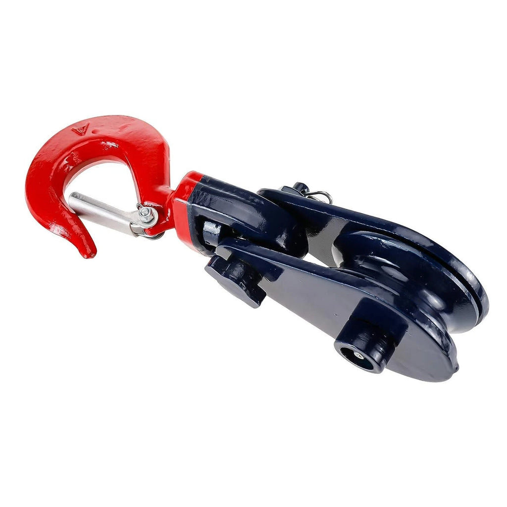 2 Ton Snatch Block w/ Hook Latch for Wrecker Roll Back Recovery (3" Sheave)