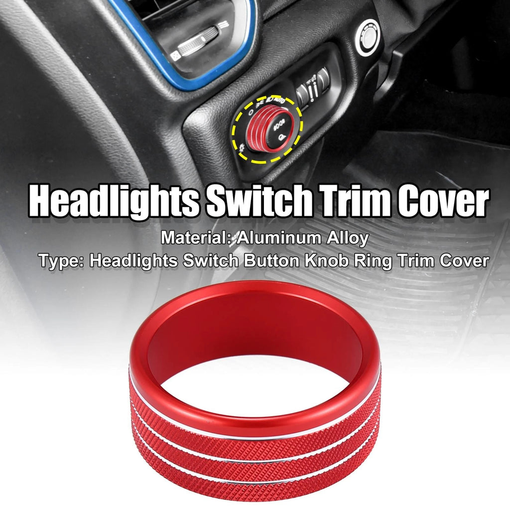 Headlights Switch Button Knob Ring Trim Cover for Dodge Ram (2018–2021)