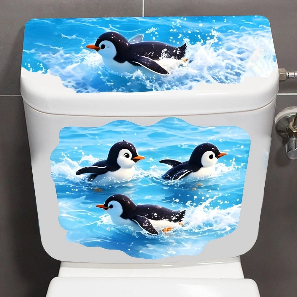 Toilet Seat Penguin Sticker for Humid Environments