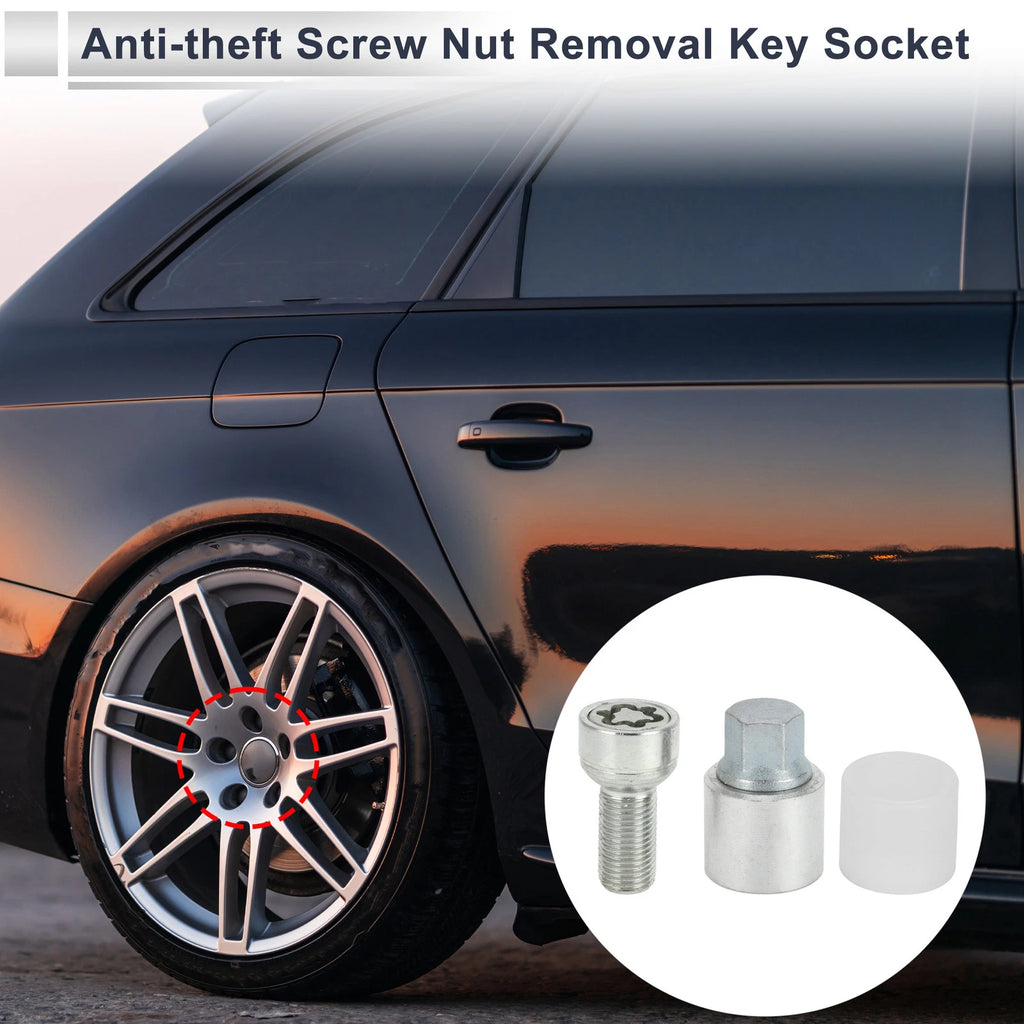 Type S Wheel Lock Lugnut with Bolt Kit Nut Removal Key for Audi A4L A5 (2013–2020)