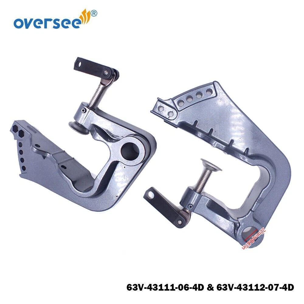 Set of 2 Bracket Clamp for Yamaha 2T 9.9HP 15HP Outboard Motor (63V-43111, 63V-43112)