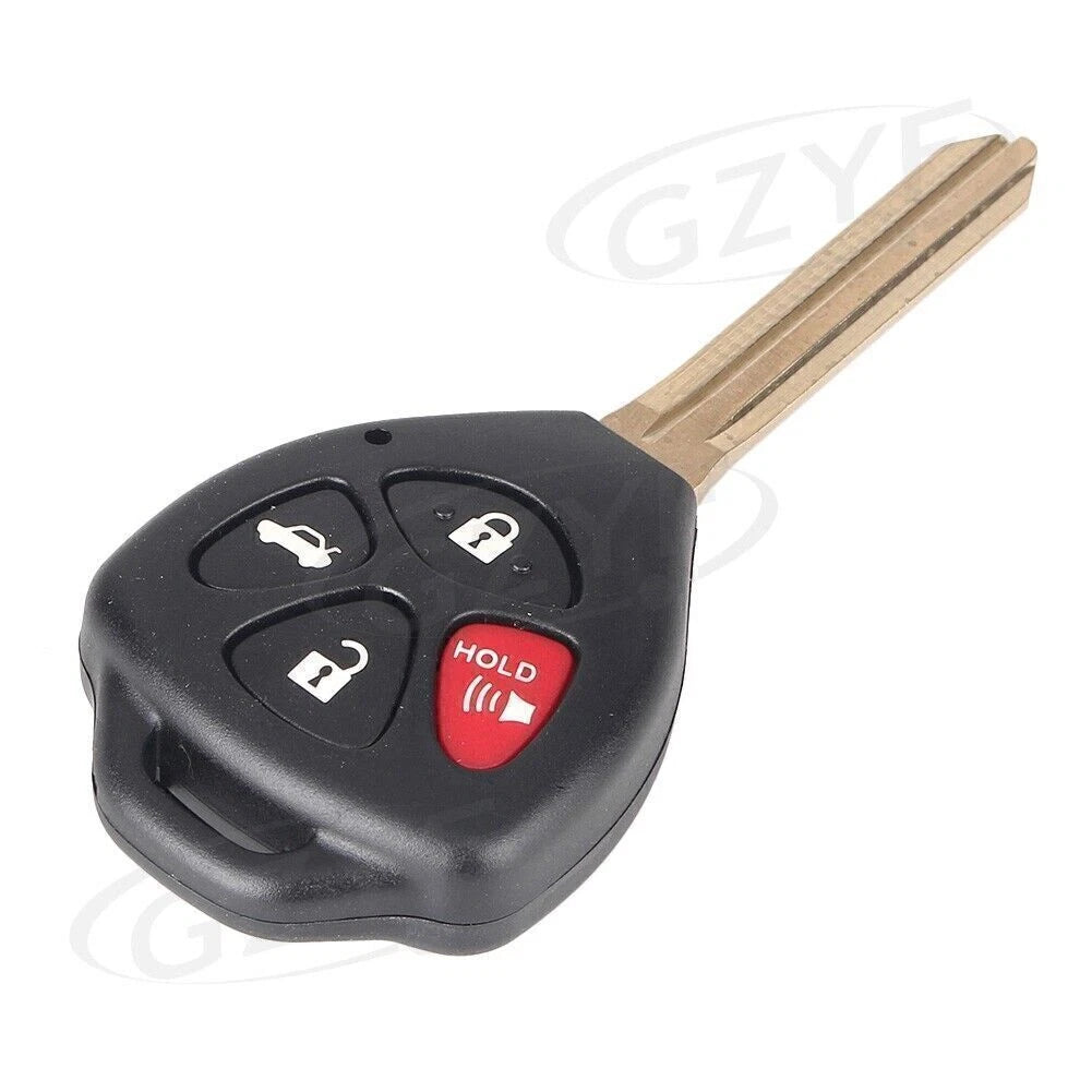 Uncut Replacement Key Fob Shell Case 4 Button for Toyota Camry (2007–2010)