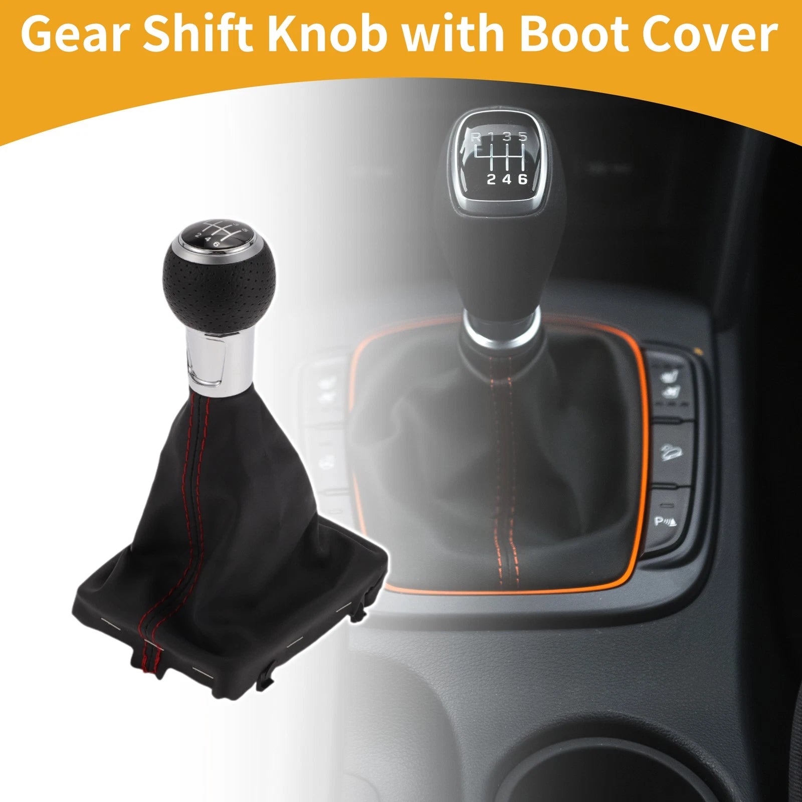 6 Speed Shift Knob with Boot Cover for Audi A3 (2010–2013)