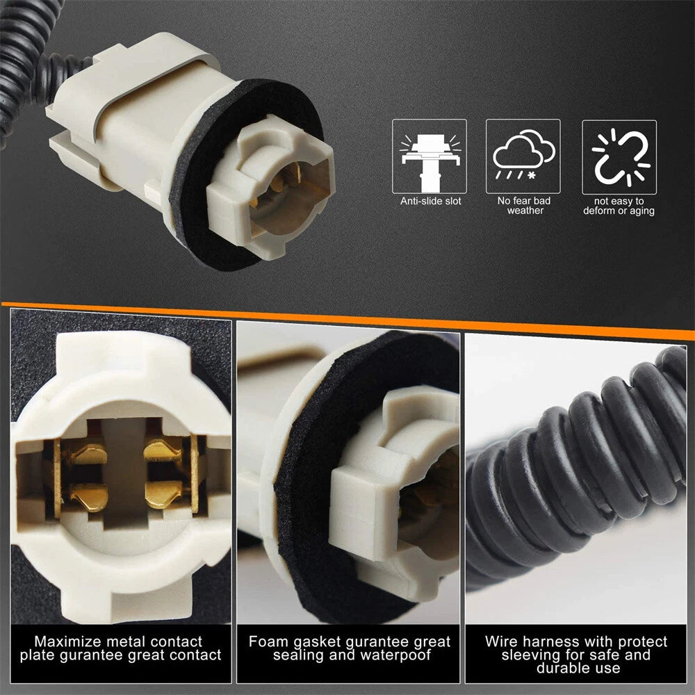 2Pcs License Plate Light Wire Harness Socket For 90-97 Ford Ranger F Super Duty