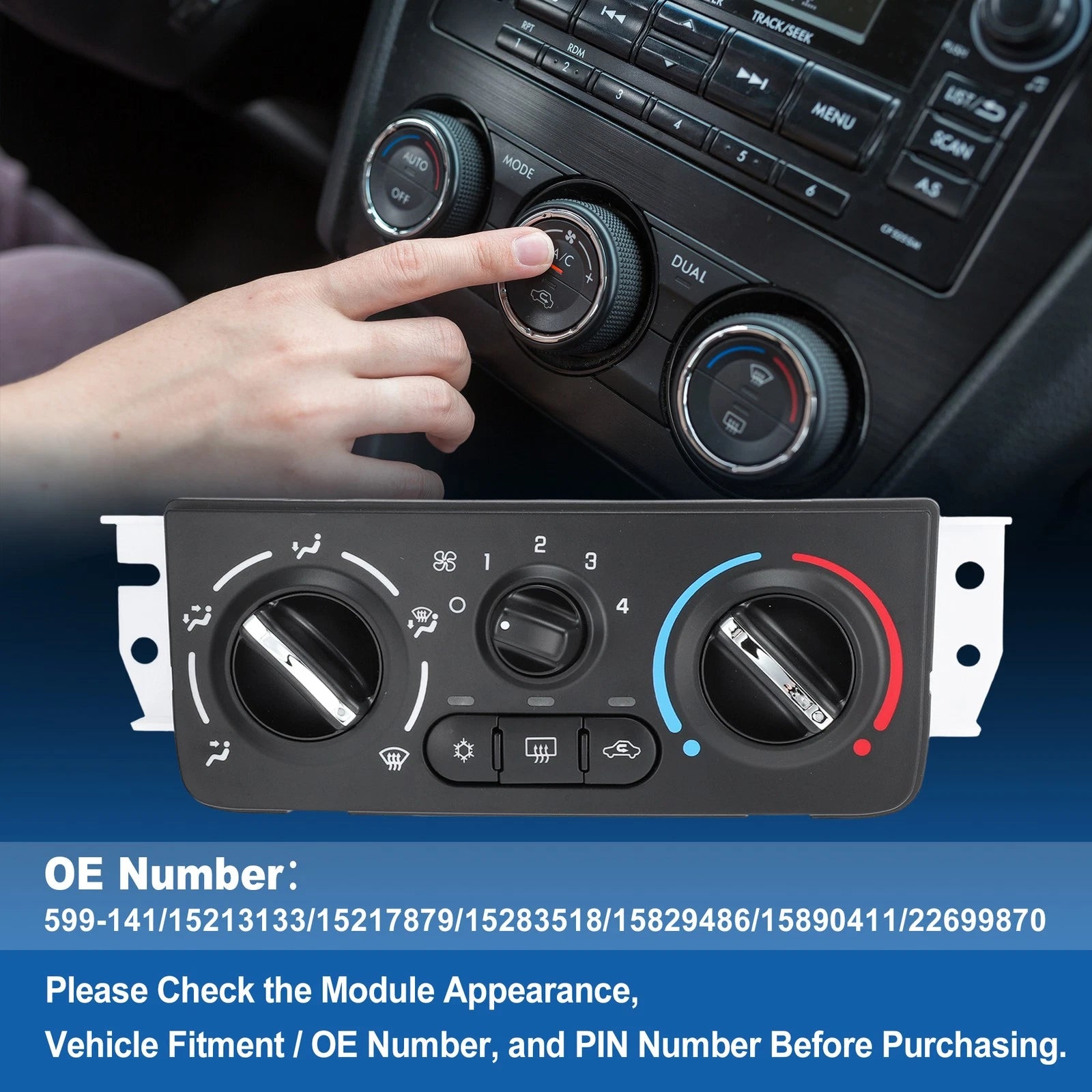 A/C Heater Climate Control Module Panel Replacement for Chevrolet Cobalt (2005–2010)