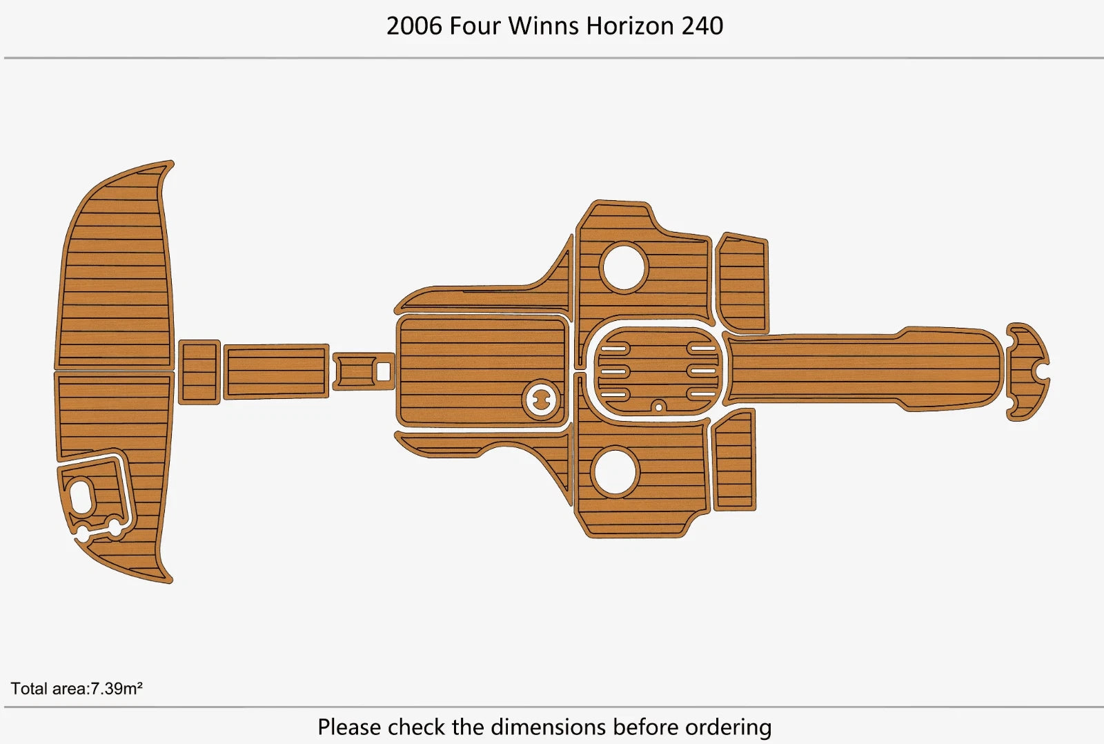 EVA Foam Teak Deck Pads for Four Winns 240 Horizon (2006)