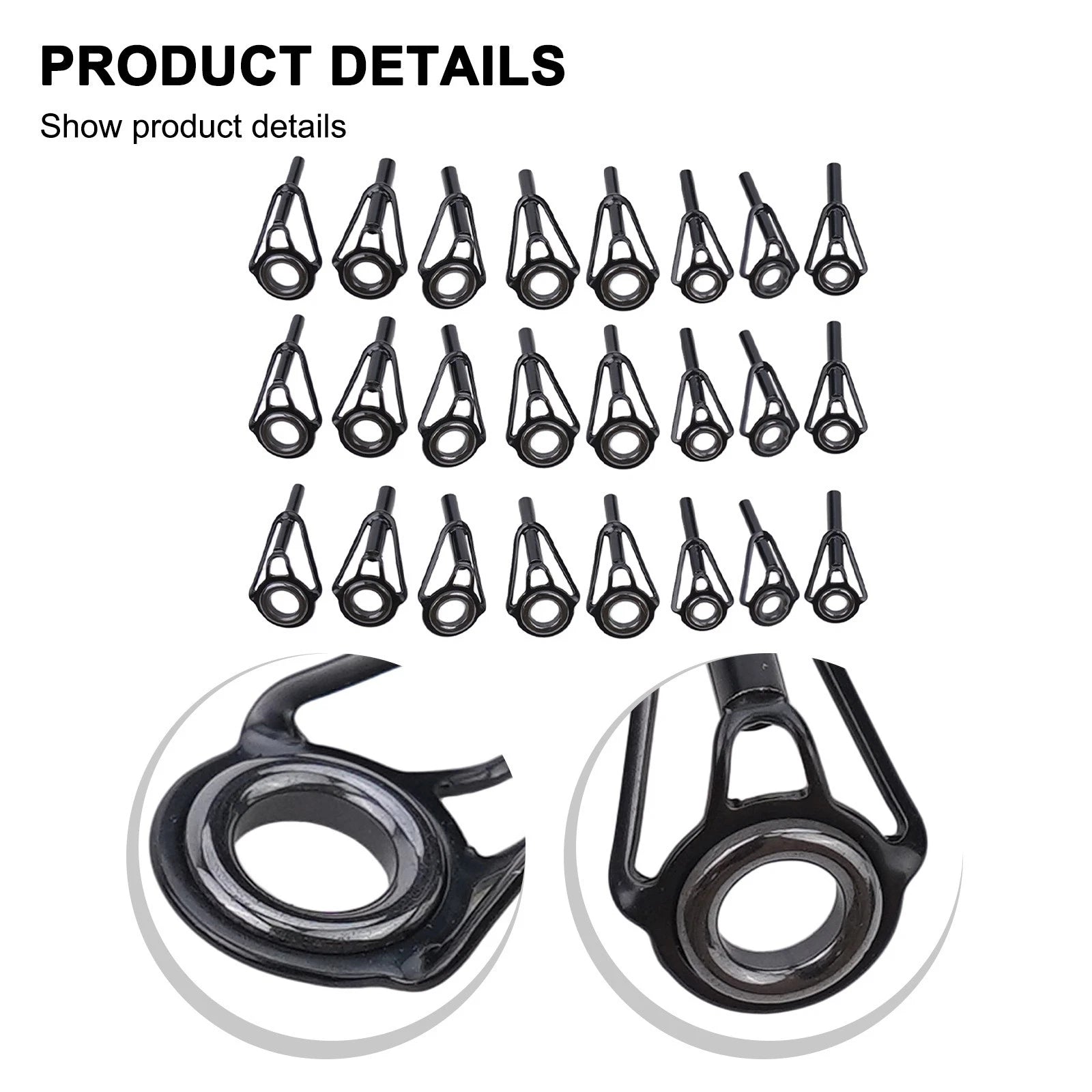 Fishing Rod Tip Repair Kit with 24 Ceramic Ring Guides
