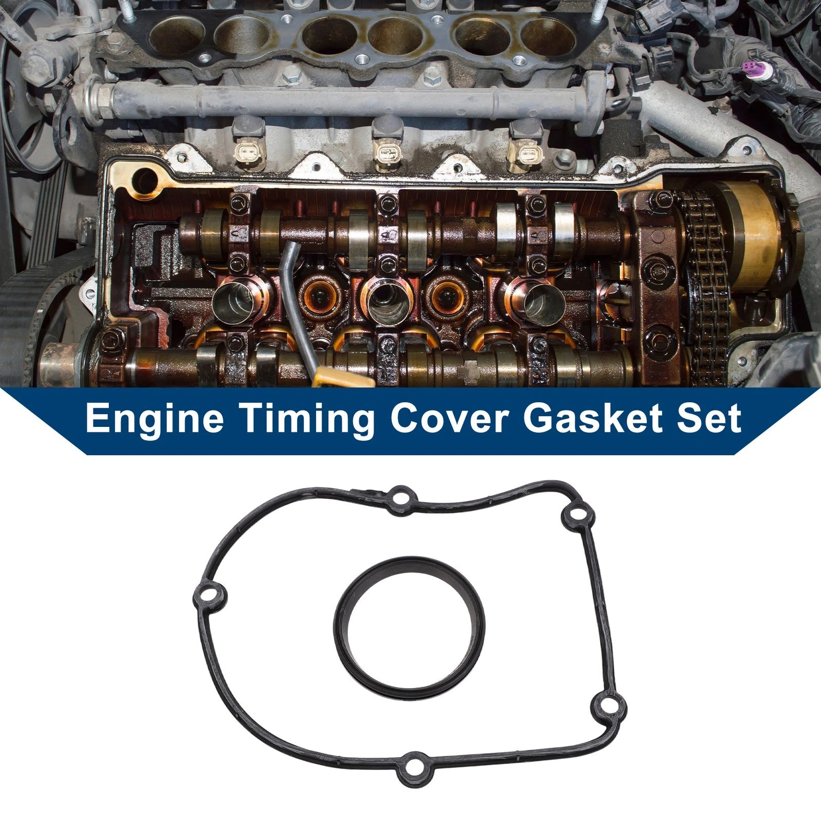 Engine Timing Cover Gasket Set Replacement for Audi A3 2.0L (2008–2013)