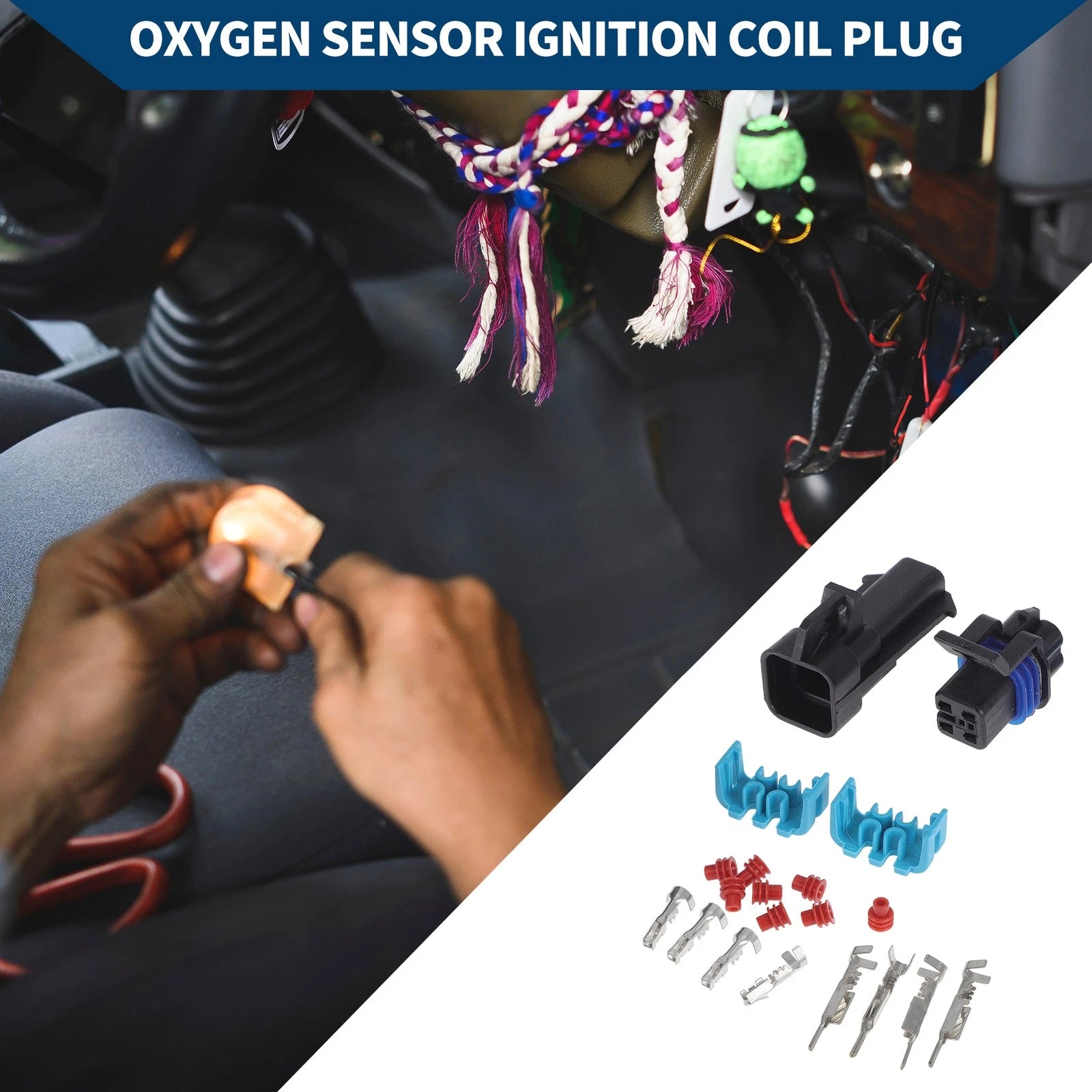 4 Pin Oxygen Sensor Ignition Coil Plug for Chevy (1 Set) Beige (1–1)