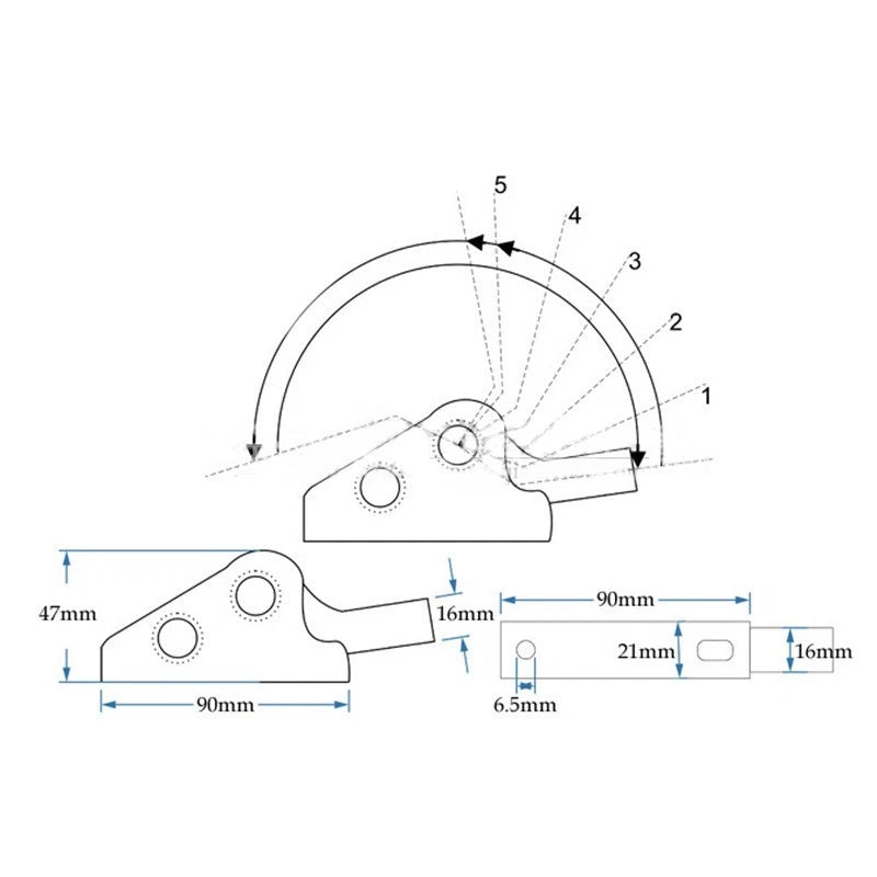 Ratchet Sofa Hinge for Adjustable Folding Mechanism (5 Level, 180 Degree)