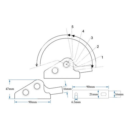 Ratchet Sofa Hinge for Adjustable Folding Mechanism (5 Level, 180 Degree)