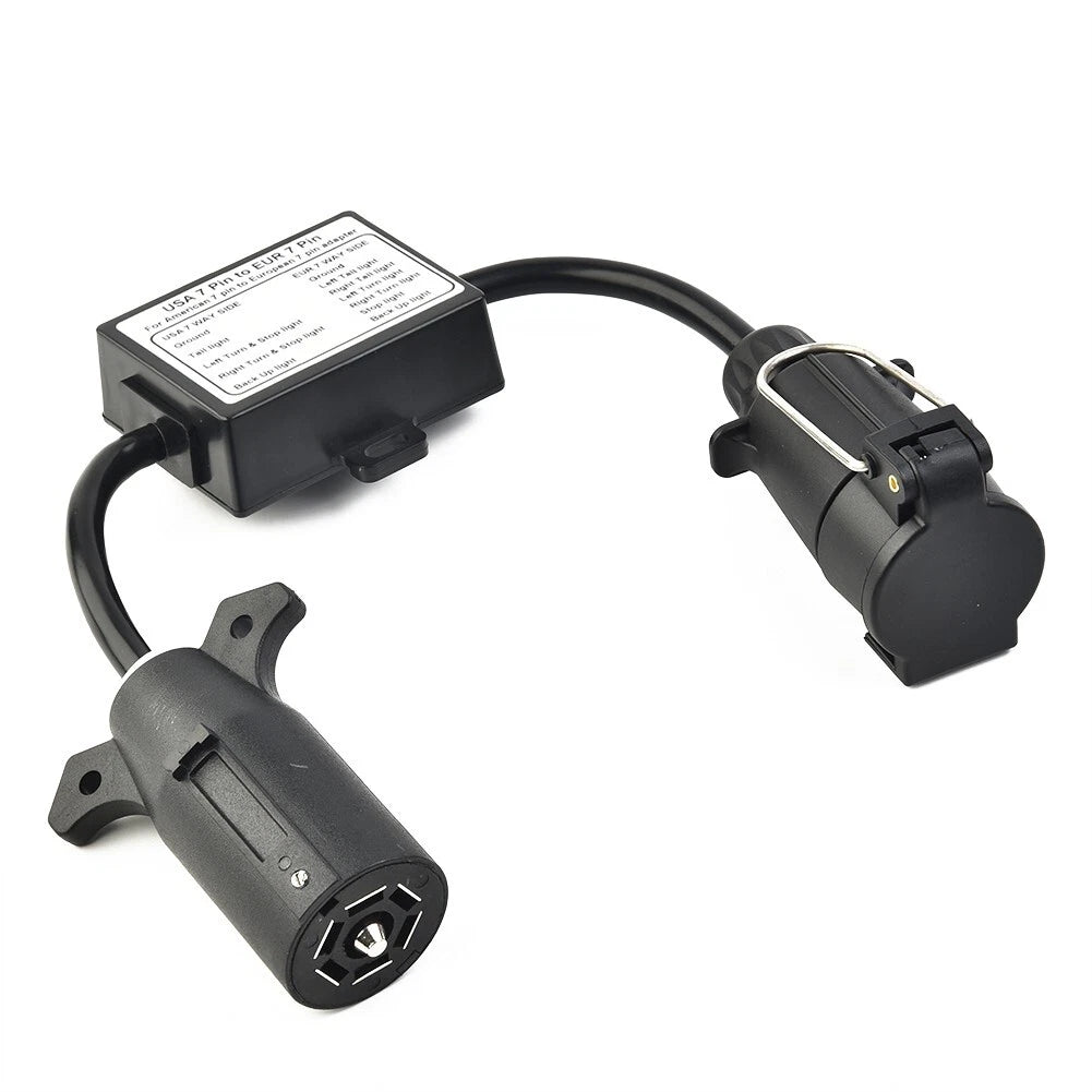Convert Trailer Lights with EU 7 Way Blade Socket to EU 7 Pin Round Plug