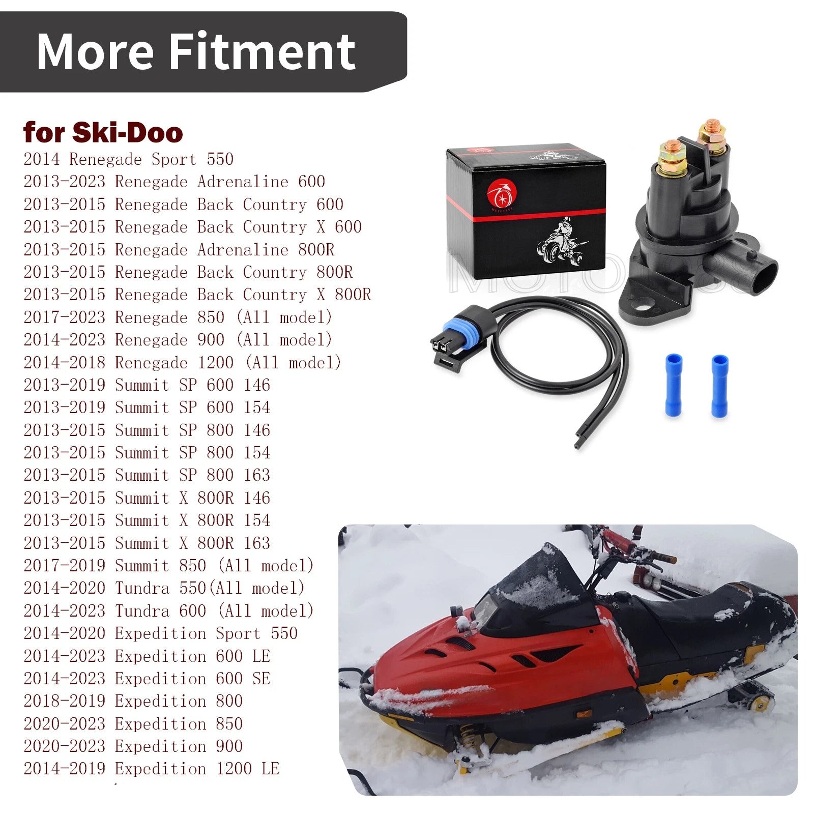 Starter Solenoid Relay & Plug for Ski-Doo GSX 600 800 900 1200 (2000–2019) 278001766