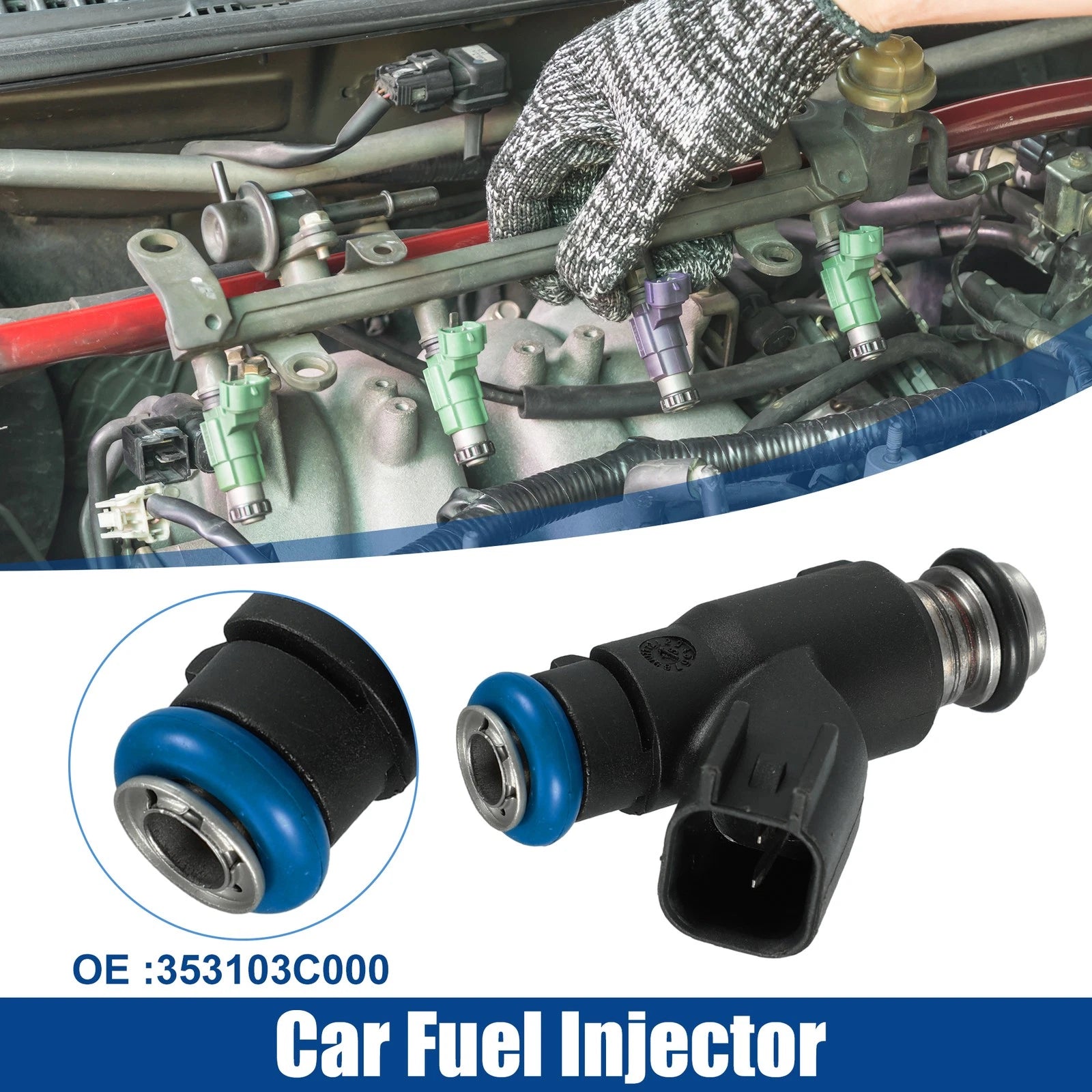 Fuel Injector Nozzle Black Replacement for Hyundai Sonata (2006–2010)